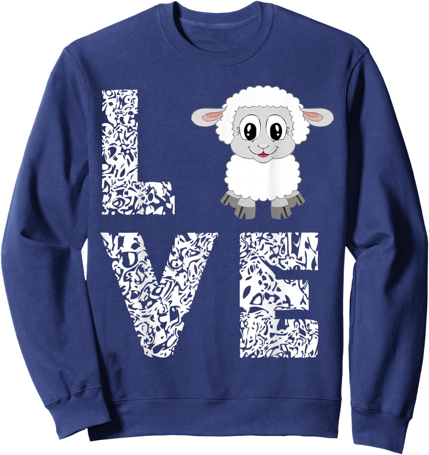 Sheep Lamb Love Livestock Farmer Cattle Sketch Gifts Sweatshirt - Sweatshirt | Navy