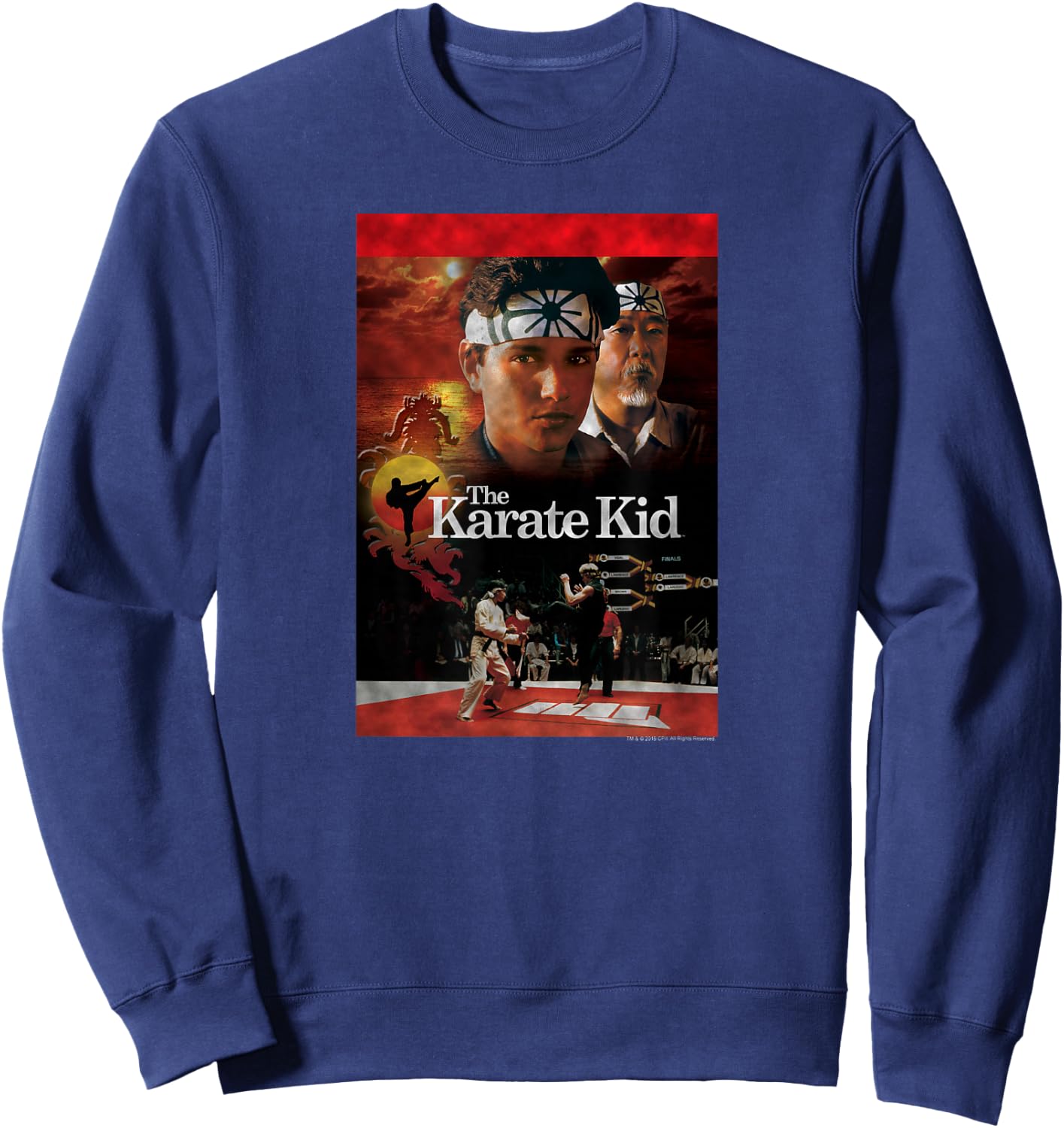 The Karate Kid Movie Poster Distressed Vintage Movie Sweatshirt - Sweatshirt | Navy