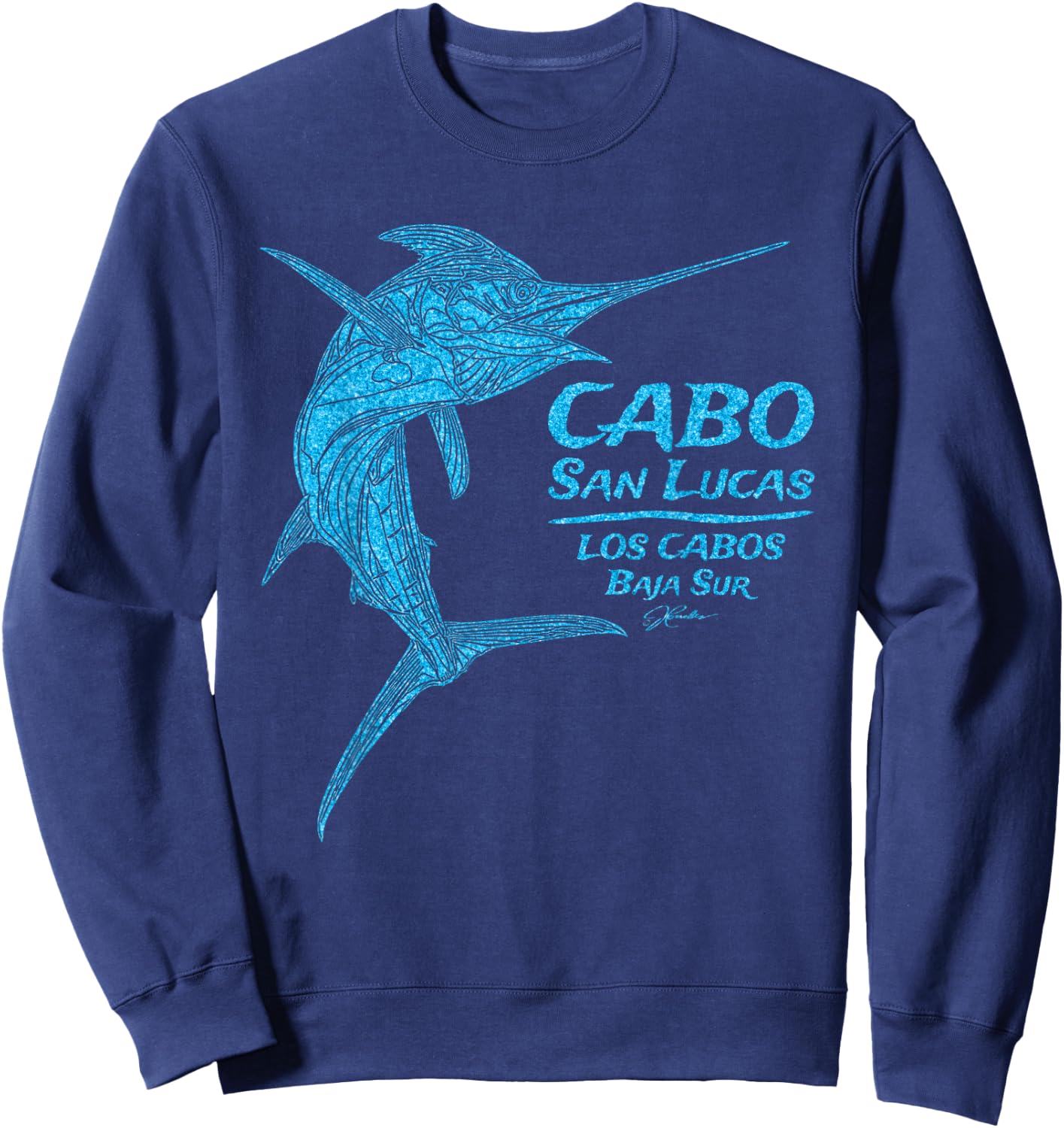 JCombs: Cabo San Lucas, Striped Marlin Sweatshirt - Sweatshirt | Navy