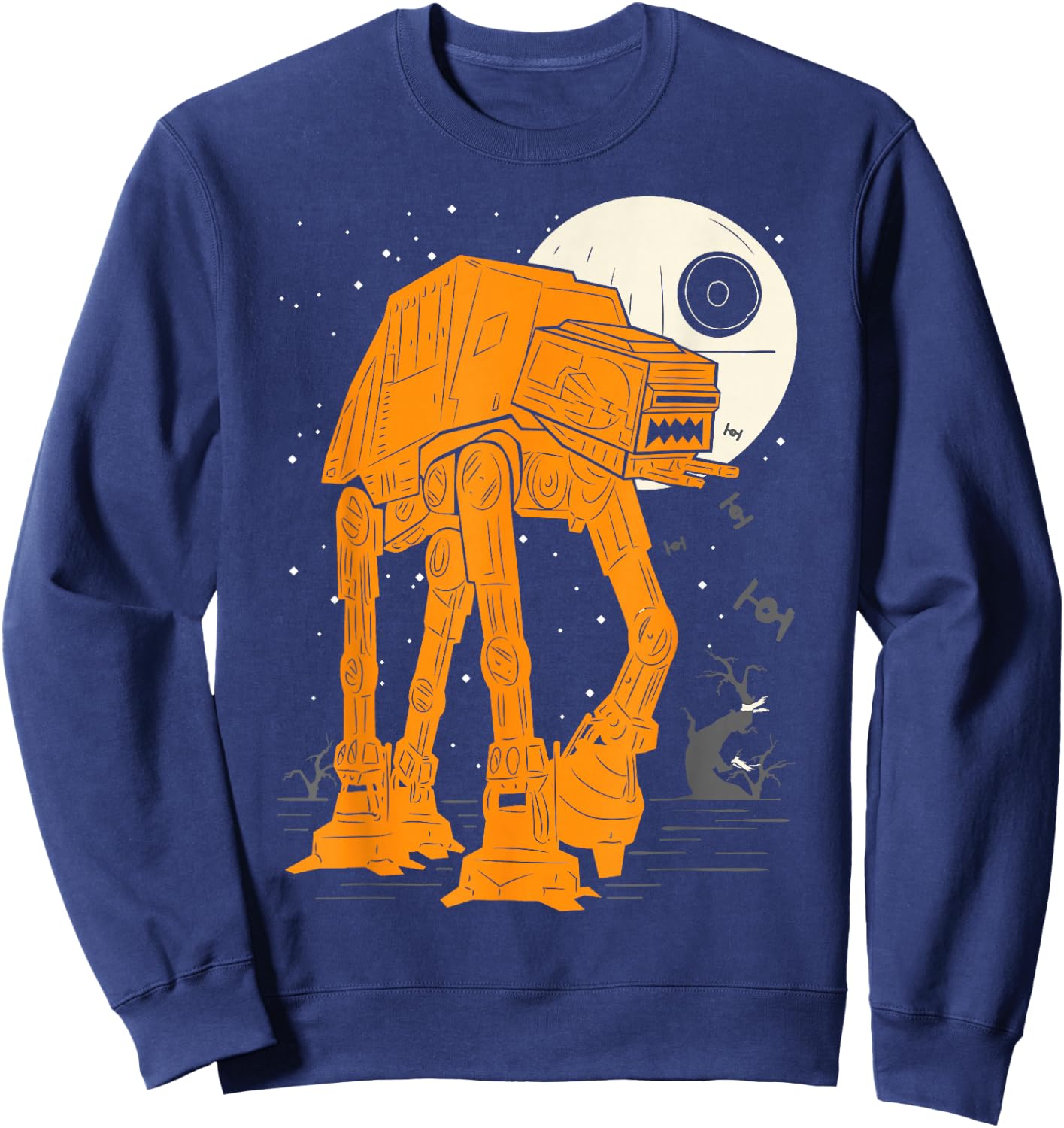 Star Wars AT-AT Moon Death Star Halloween Poster Sweatshirt - Sweatshirt | Navy