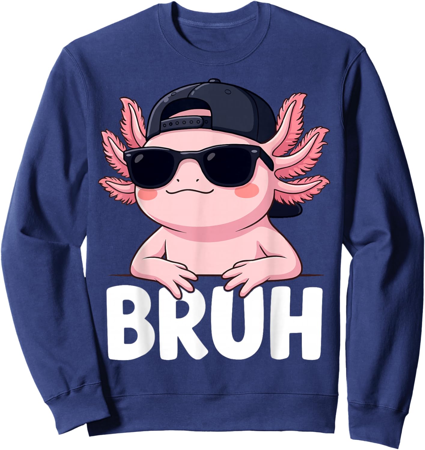 Bruh Axolotl Meme Sweatshirt - Sweatshirt | Navy