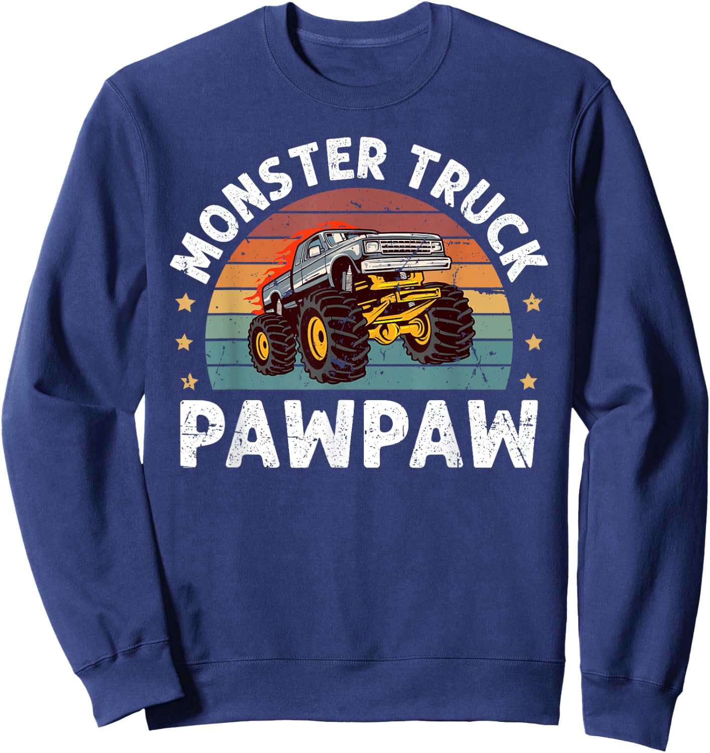 Monster Truck Pawpaw Retro Monster Truck Pawpaw Grandpa Sweatshirt - Sweatshirt | Navy
