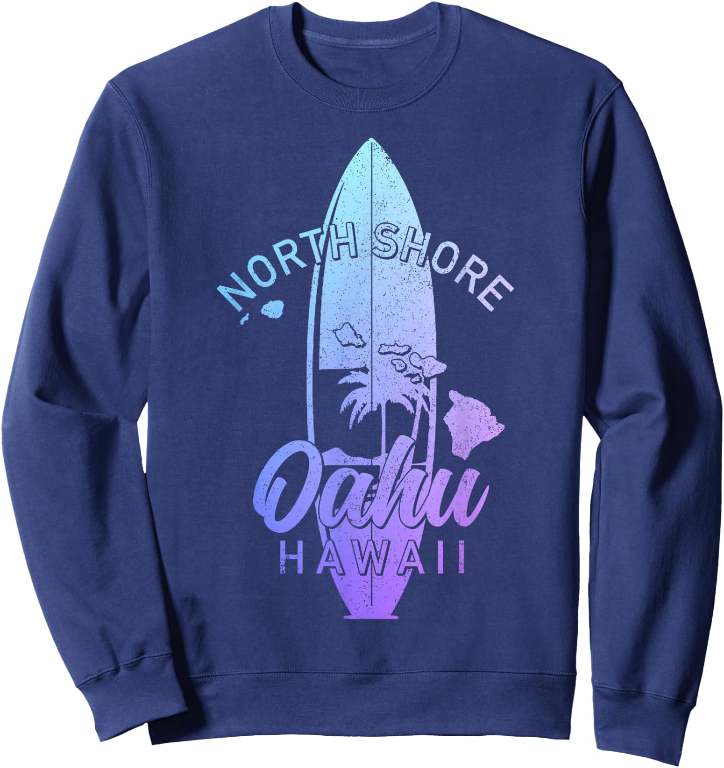 North Shore Oahu Hawaii Surf Board Surfing Surfer Hawaiian Sweatshirt - Sweatshirt | Navy