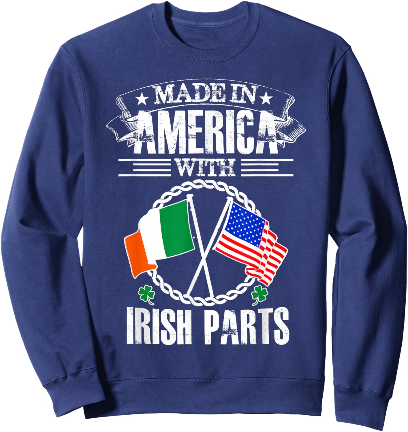 Made in America with Irish Parts Irish Heritage Sweatshirt - Sweatshirt | Navy