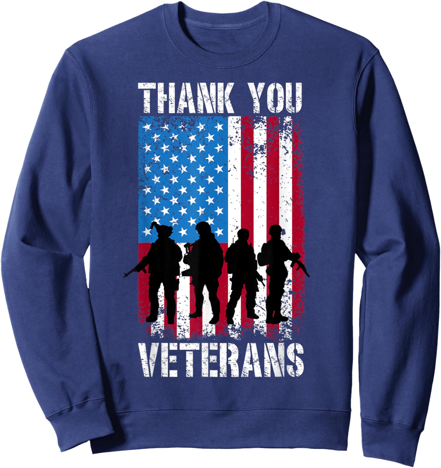 Thank You Veterans Military Services Armed Forces Sweatshirt - Sweatshirt | Navy