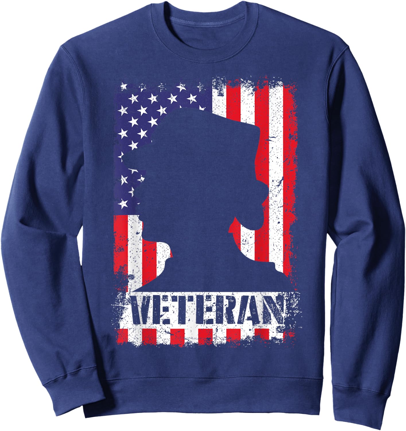 Women Veteran USA Flag Female Veterans Day Gift Shirt Sweatshirt - Sweatshirt | Navy