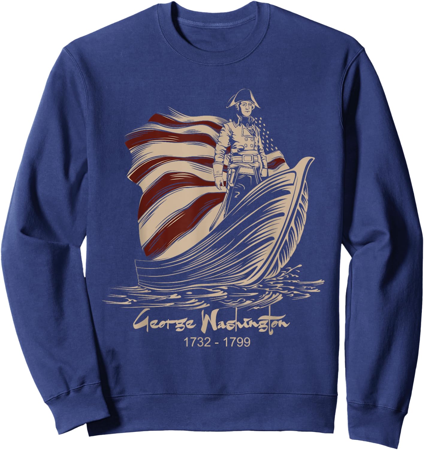 Vintage George Washington Costume Small Sweatshirt - Sweatshirt | Navy