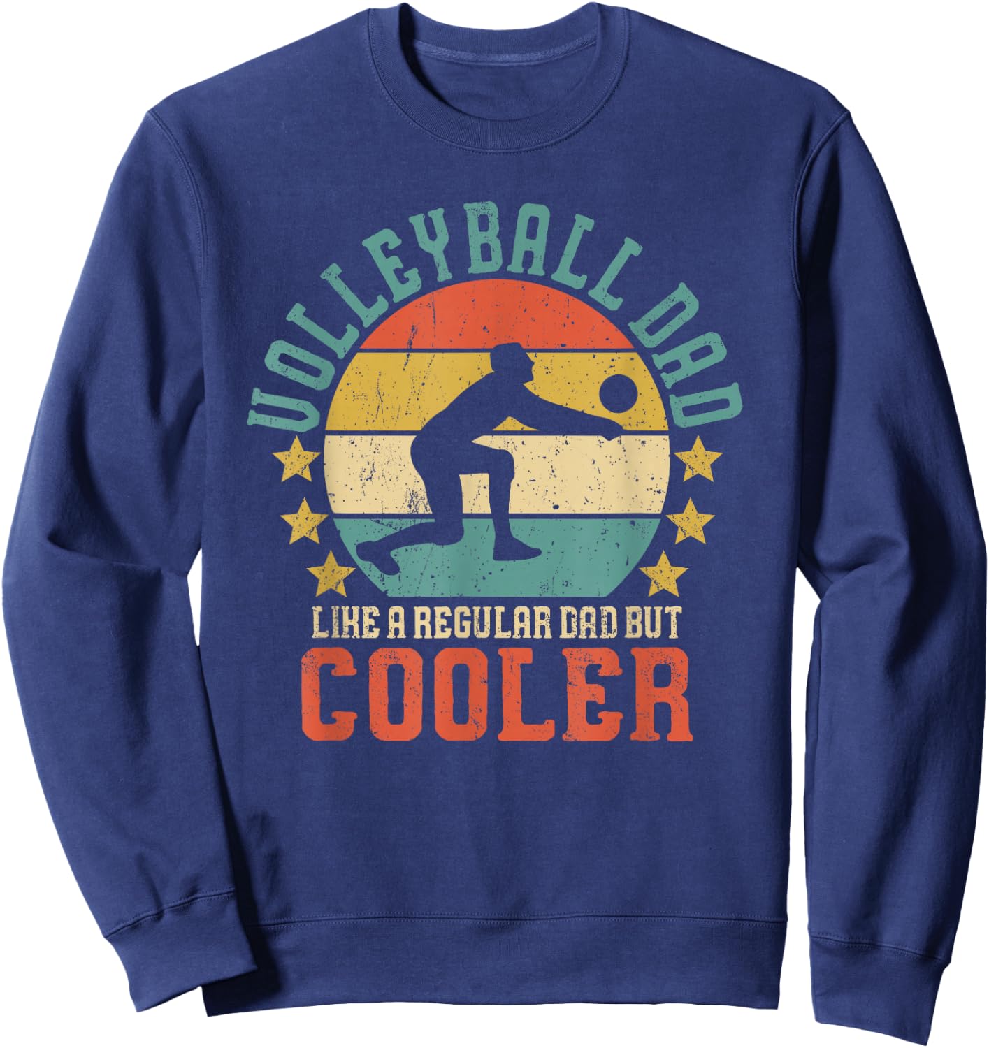 Volleyball Dad Vintage Volleyball Player Father's Day Gift Sweatshirt - Sweatshirt | Navy