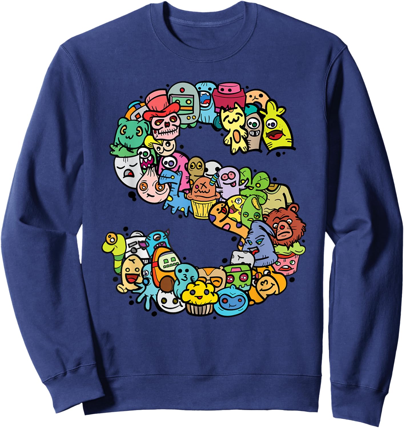Letter S Alphabet S Name Initial Monogrammed Shirts Sweatshirt - Sweatshirt | Navy