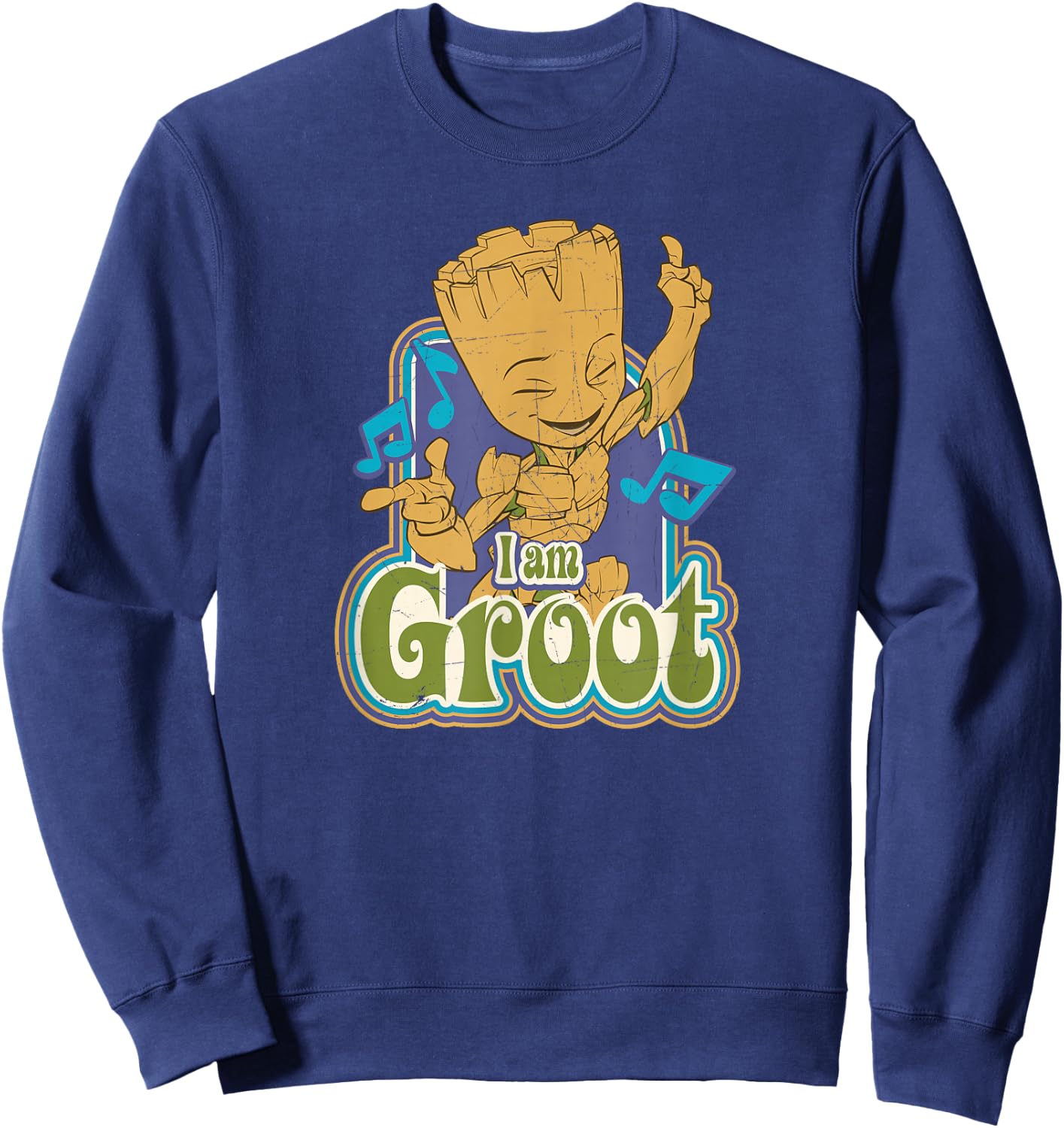 Marvel Guardians of the Galaxy I am Groot Vintage Music Sweatshirt - Sweatshirt | Navy