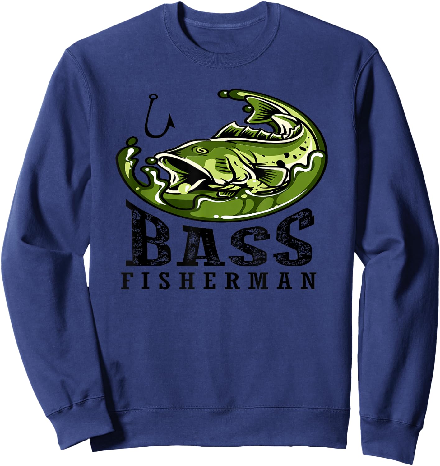 Patriotic Anglers American Bass Pro Whisperer Fisherman Sweatshirt - Sweatshirt | Navy
