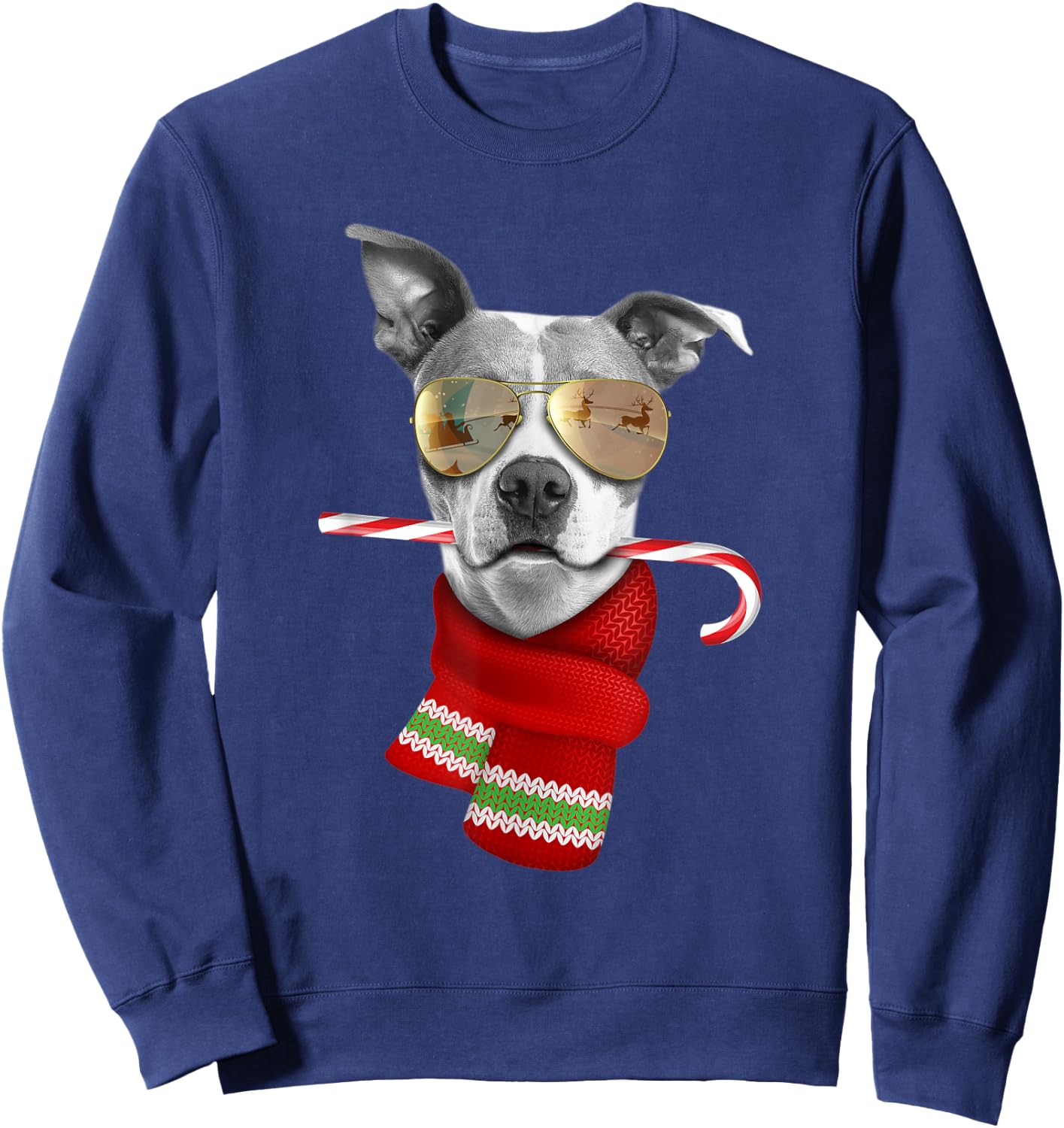 Pitt Bull shirt Cute Christmas Gift Dog Lovers Sunglasses Sweatshirt - Sweatshirt | Navy