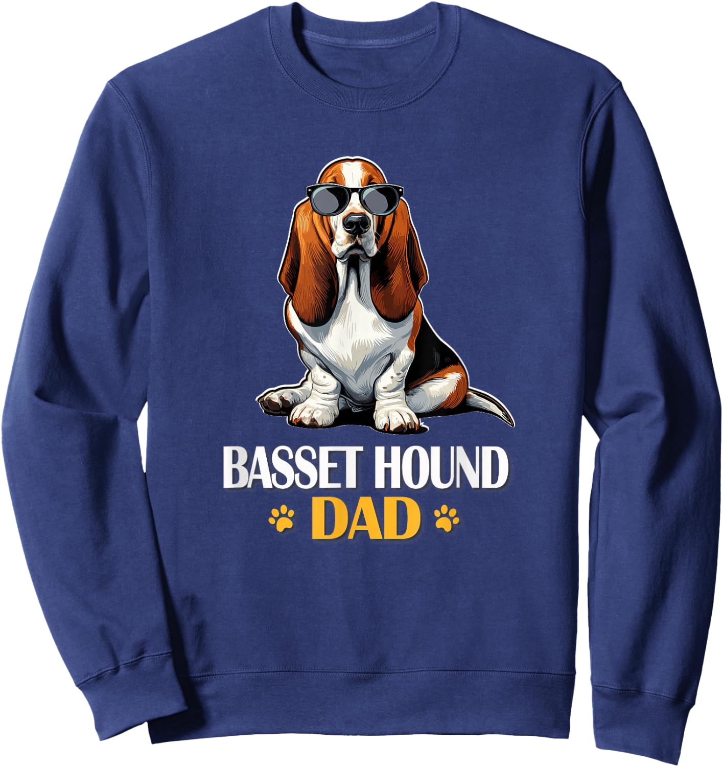 Boys Cool Sunglasses Dog Lover Basset Hound Dad Sweatshirt - Sweatshirt | Navy