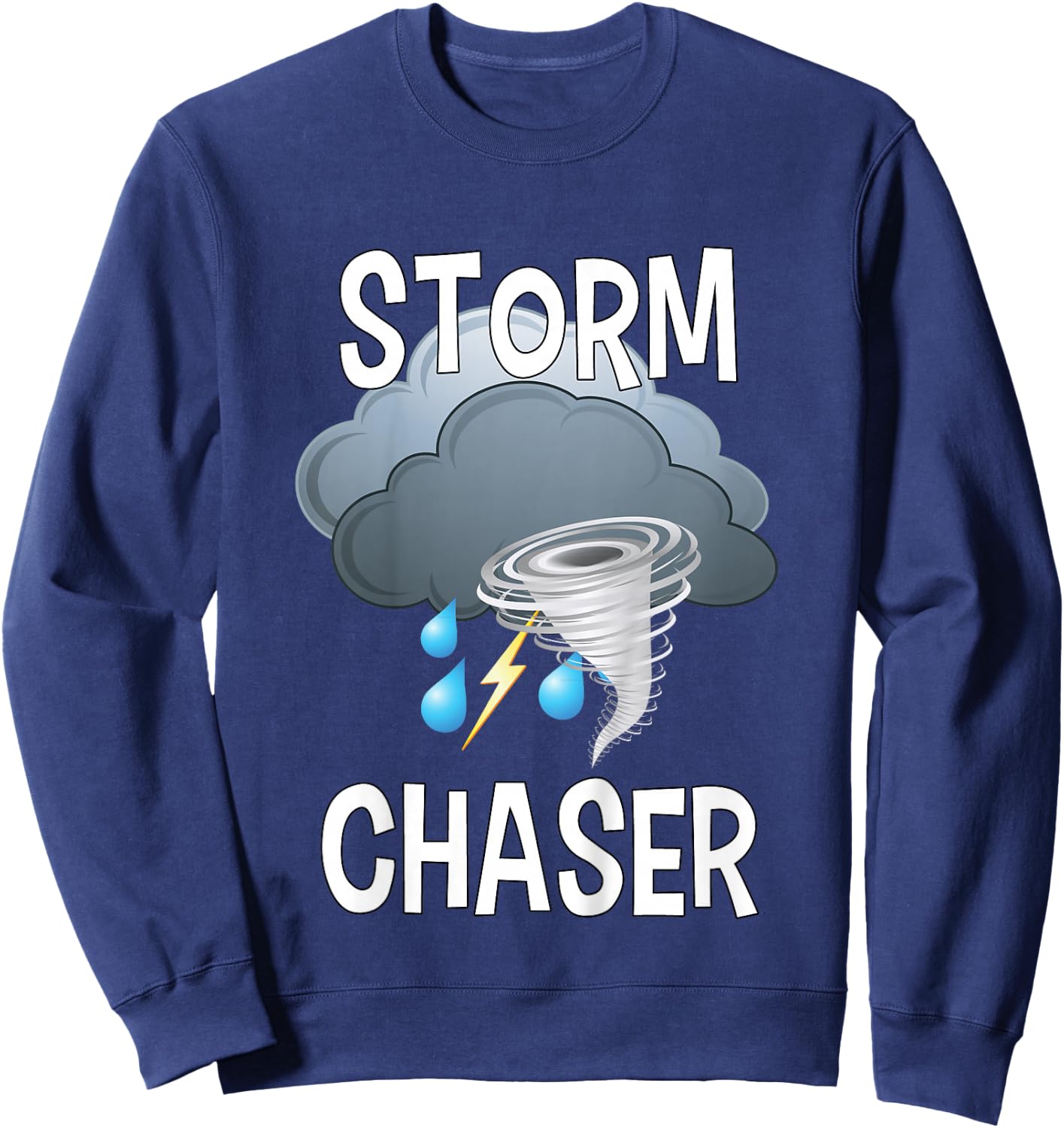 Kids Storm Chaser Shirt Boys Storm Hunter Tornado Gift Sweatshirt - Sweatshirt | Navy