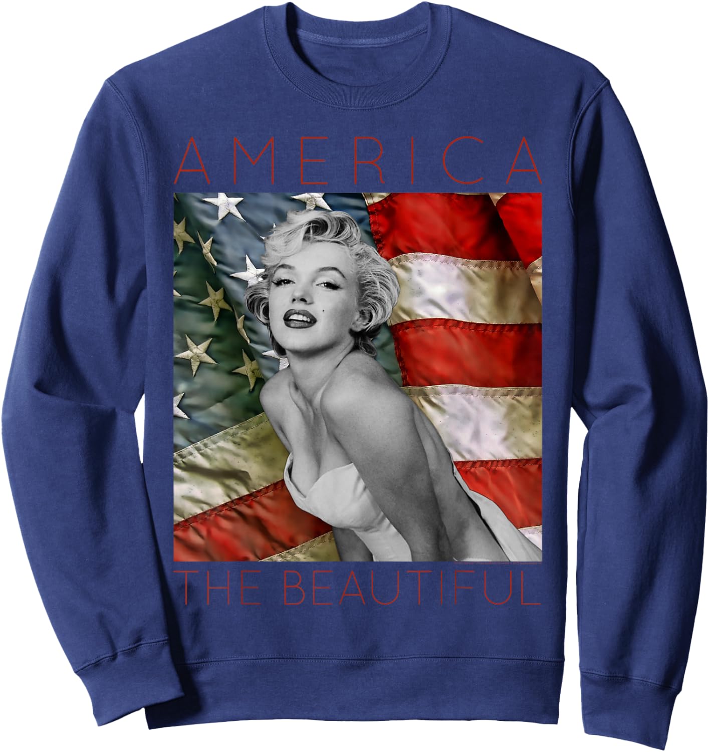 Marilyn Monroe America The Beautiful Sweatshirt - Sweatshirt | Navy