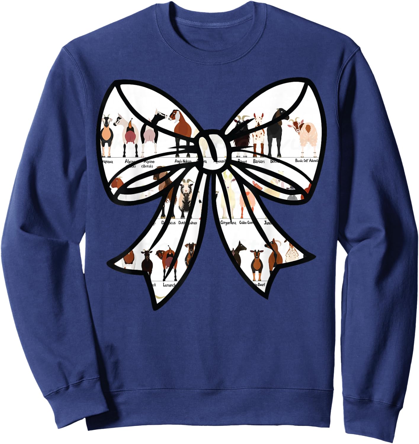 Goat Show Coquette Bow Sweatshirt - Sweatshirt | Navy