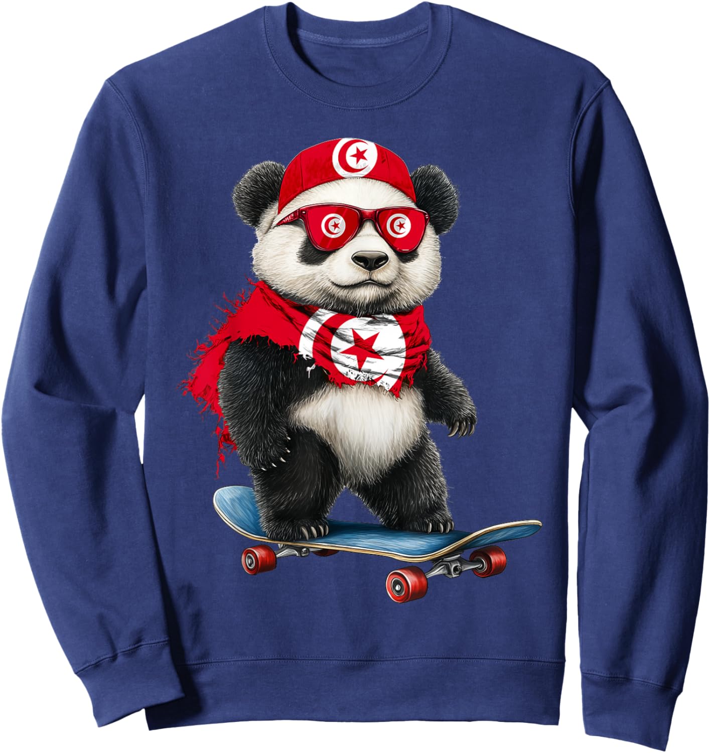 Tunisian Flag American US Flags Panda Heritage Tunisia Sweatshirt - Sweatshirt | Navy