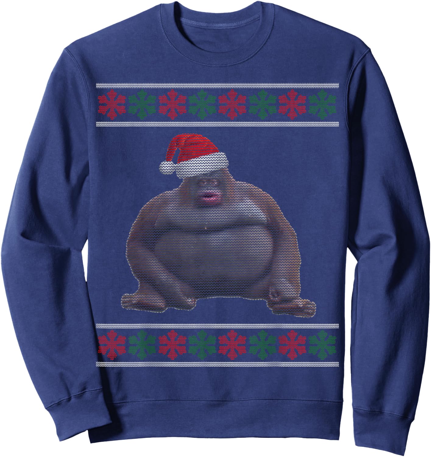Uh Oh Stinky Poop Dank Memes Le Monke Ugly Christmas Sweatshirt - Sweatshirt | Navy