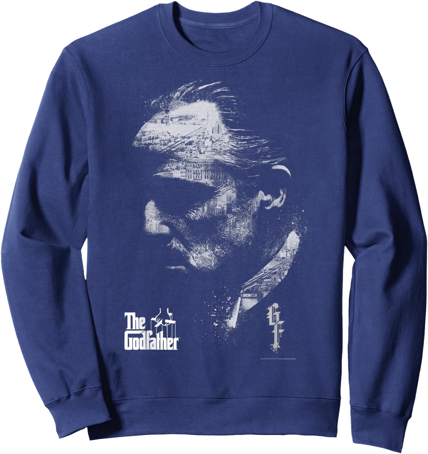 The Godfather Don Vito Corleone Profile Portrait Sweatshirt - Sweatshirt | Navy