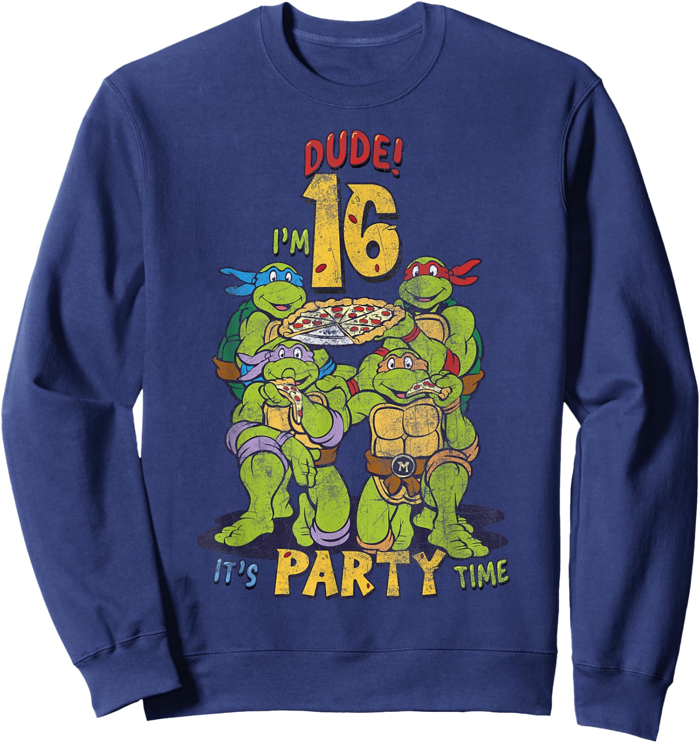 Teenage Mutant Ninja Turtles 16th Birthday Pizza Party Sweatshirt - Sweatshirt | Navy