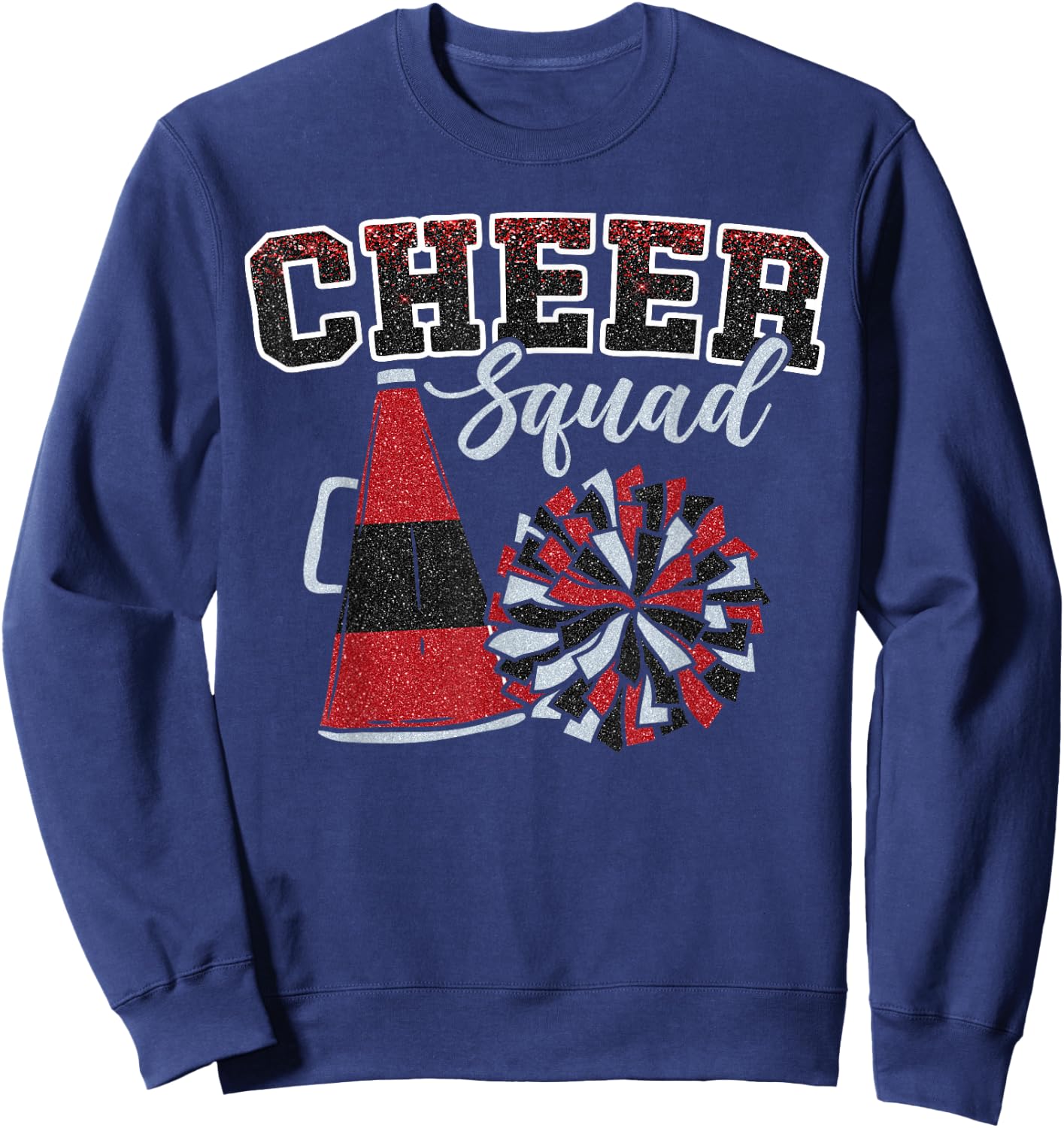 Cheer Squad Funny Cheerleader Cheerleading Red Women Girl Sweatshirt - Sweatshirt | Navy
