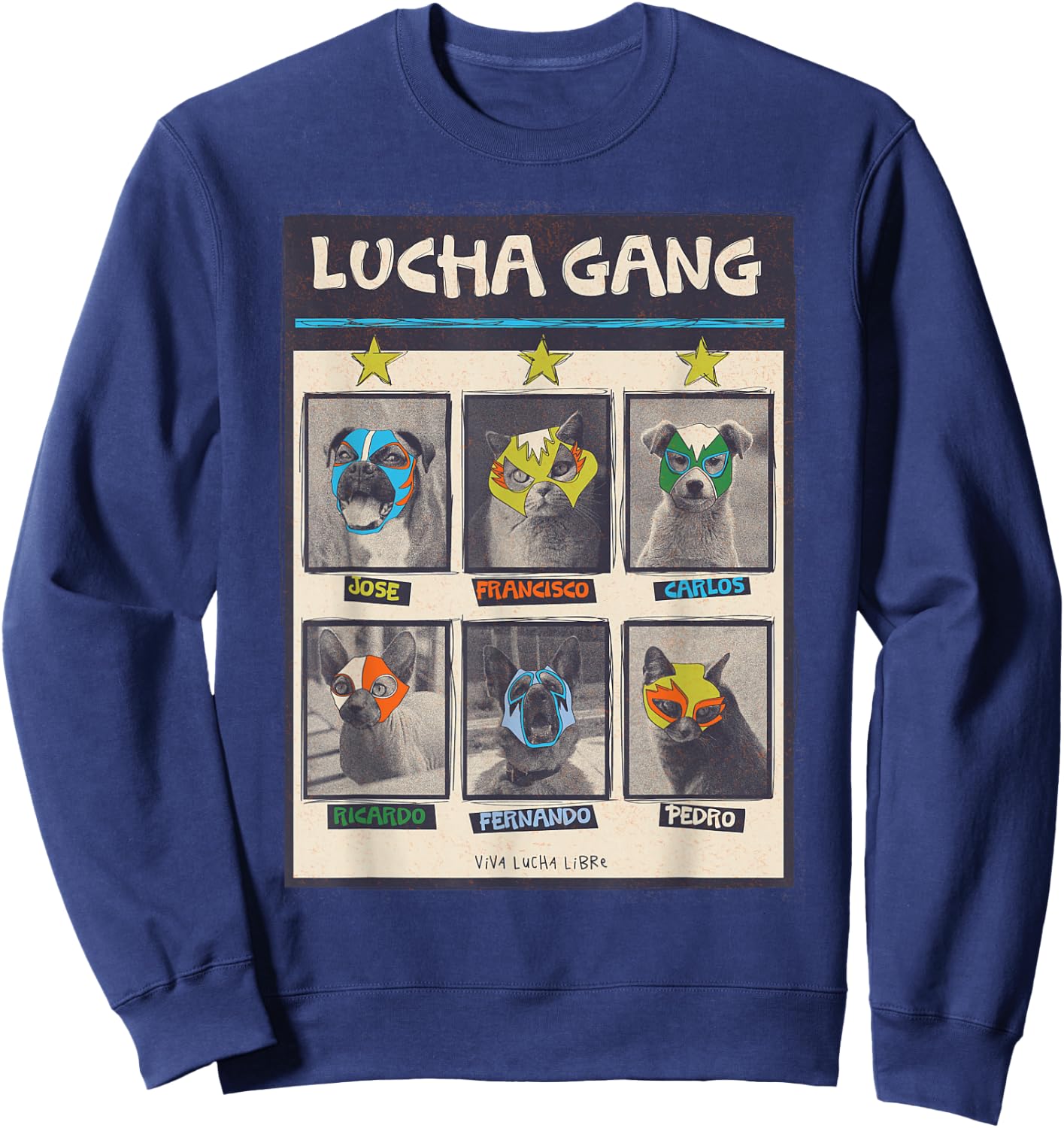 Lucha Libre Mexico Puppy Wrestling Mask Luchador Birthday Sweatshirt - Sweatshirt | Navy