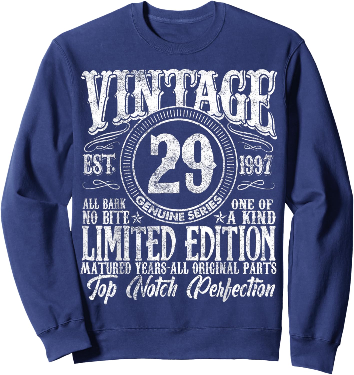 29 Year Old Gifts Vintage 1997 Limited Edition 29th Birthday Sweatshirt - Sweatshirt | Navy
