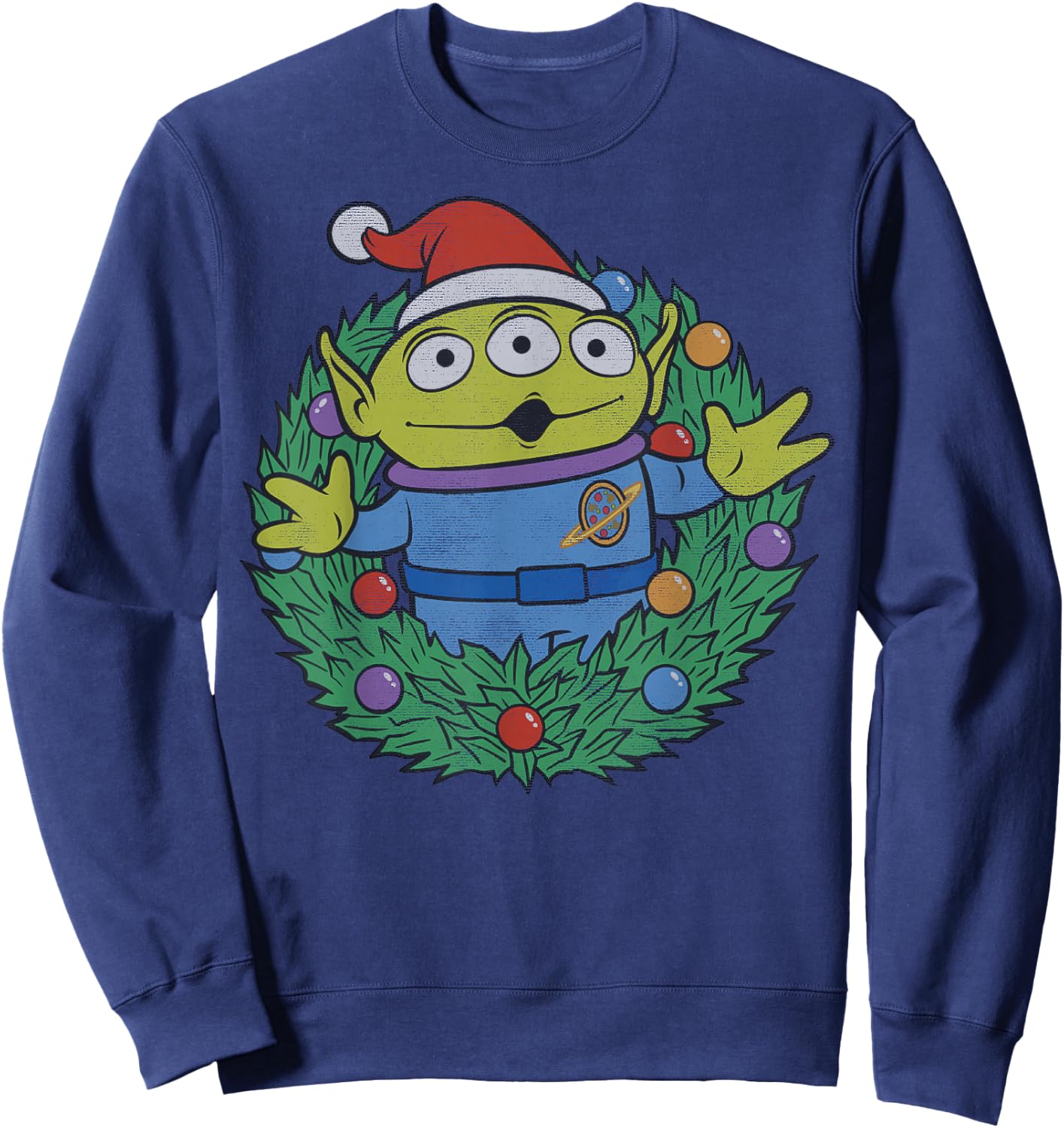 Disney Pixar Toy Story Alien Christmas Wreath Sweatshirt - Sweatshirt | Navy