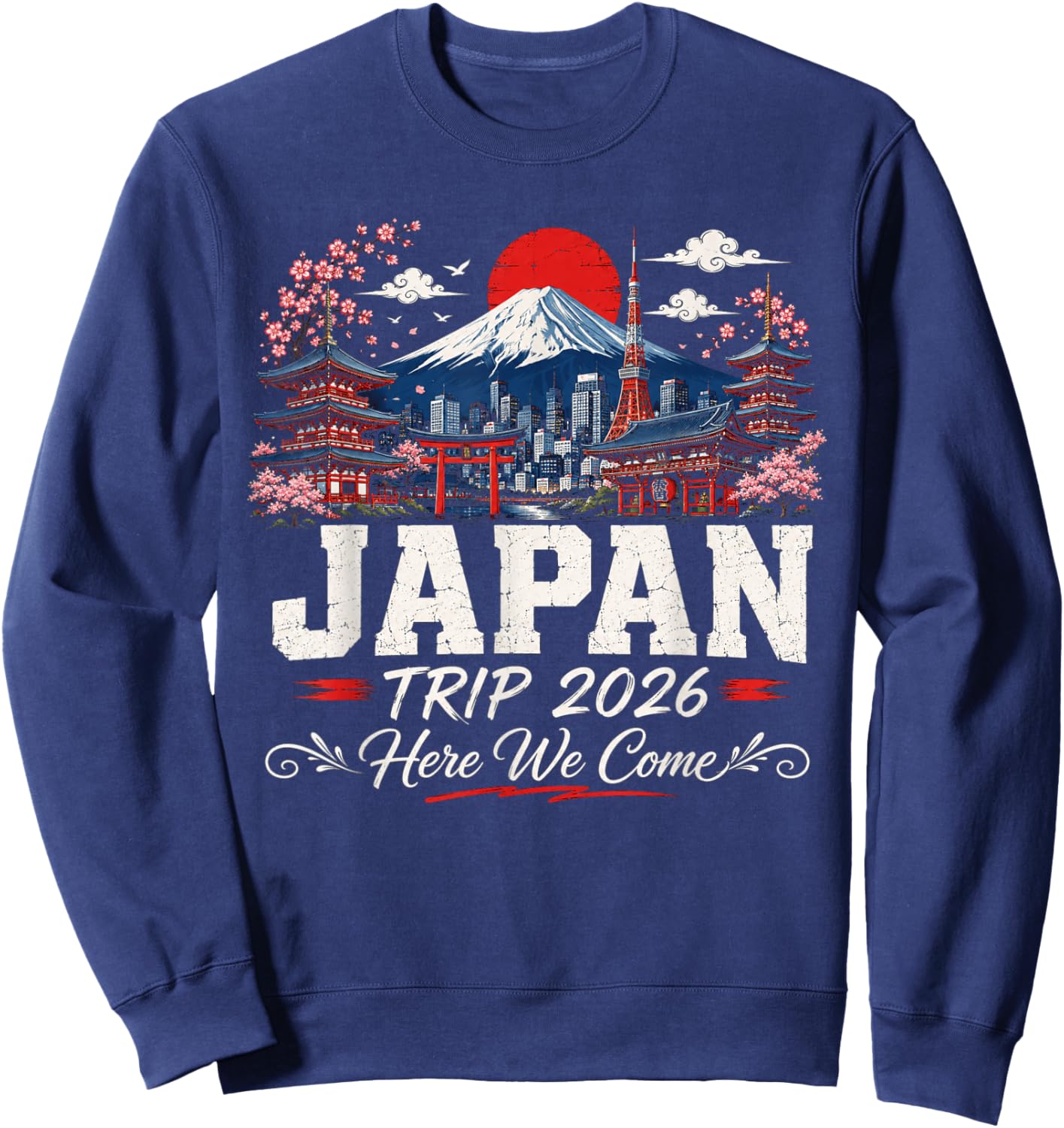 Japan Trip 2026 Here We Come Travel Design Sweatshirt - Sweatshirt | Navy