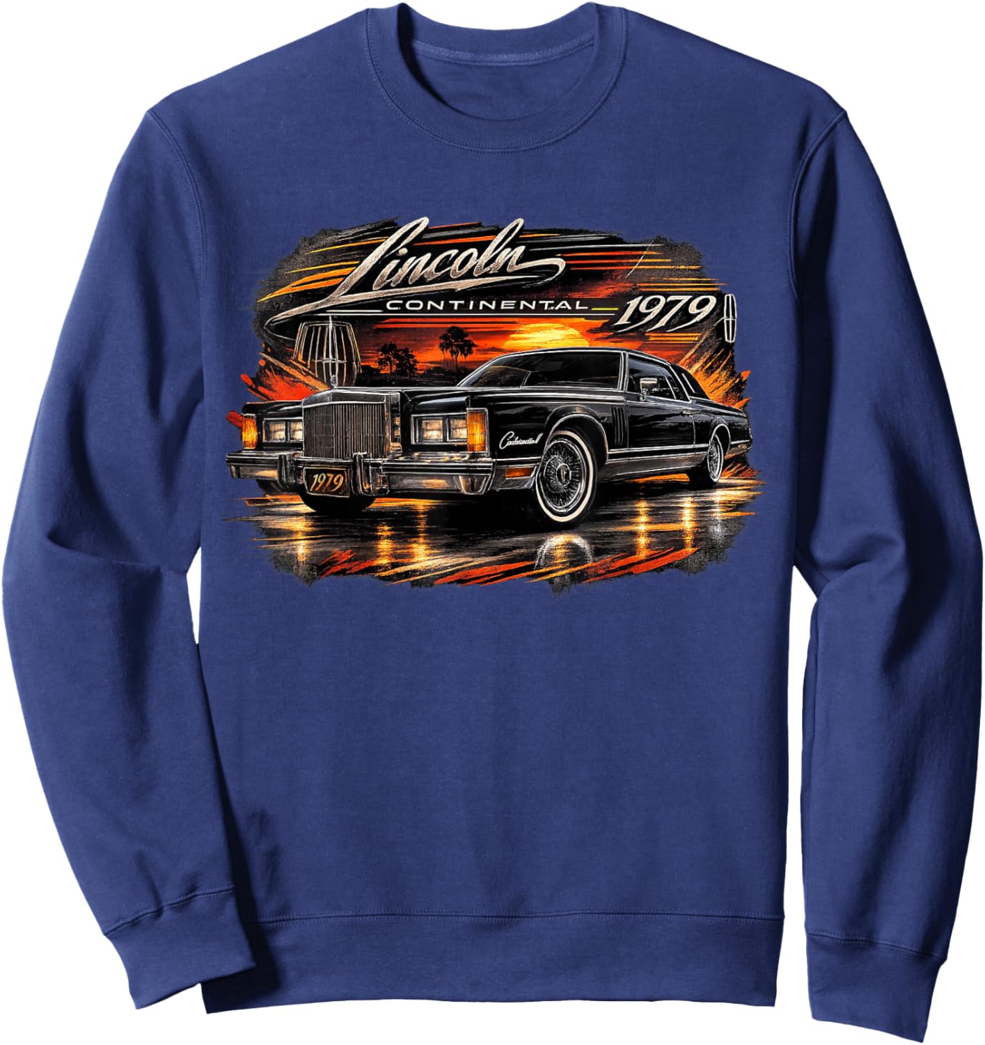 1979 Lincoln Continental Retro Sweatshirt - Sweatshirt | Navy