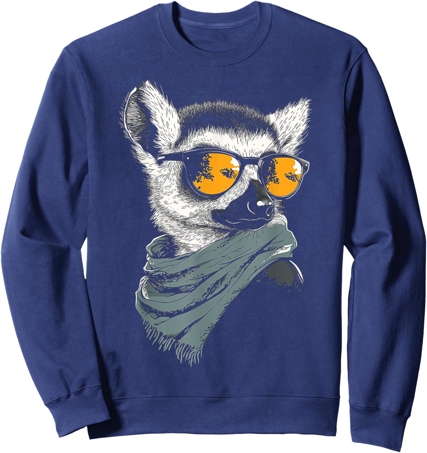 Ring Tailed Lemur Animal Motif Sunglasses Ring Tailed Lemur Sweatshirt - Sweatshirt | Navy
