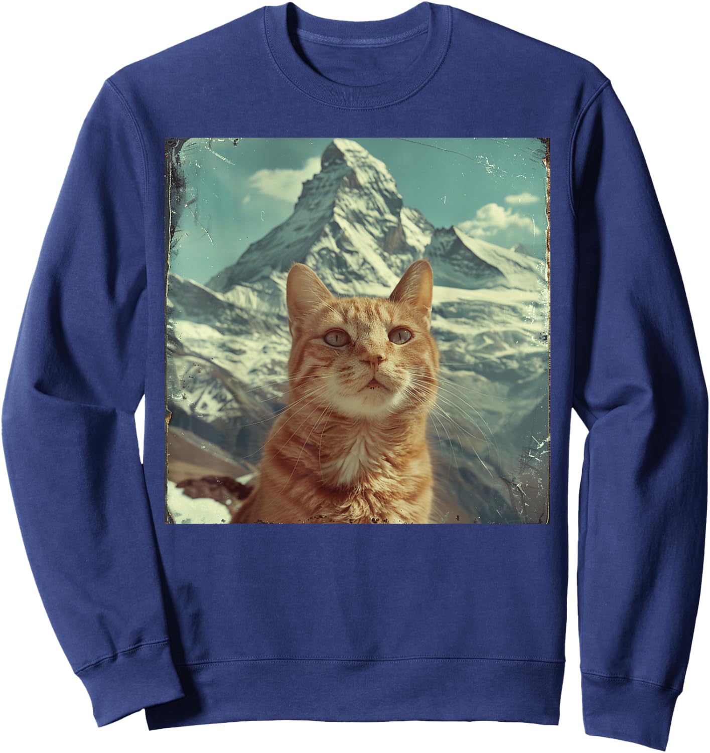 Mountain Lover Kitten Mt. Everest Hiker Cute Cat Women Kids Sweatshirt - Sweatshirt | Navy