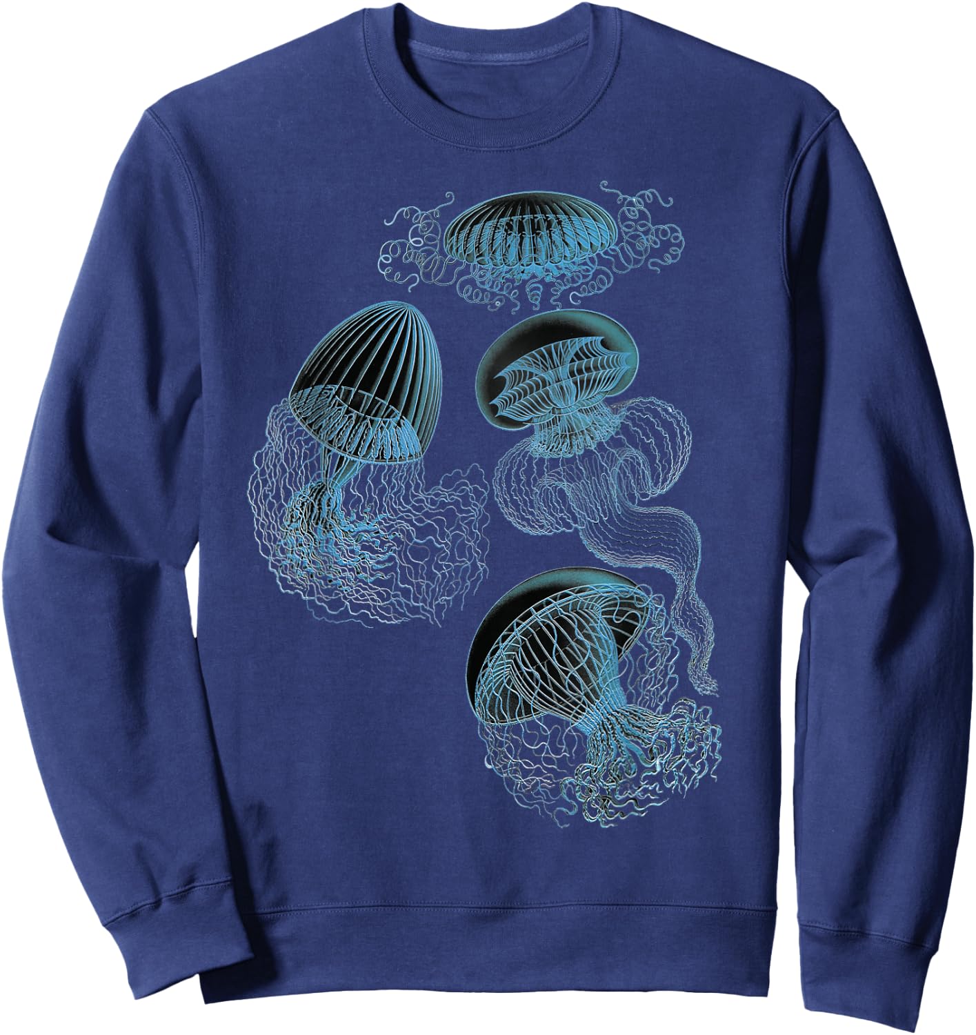 Jellyfish Ocean Lover Bioluminescent Sea Creature Sweatshirt - Sweatshirt | Navy