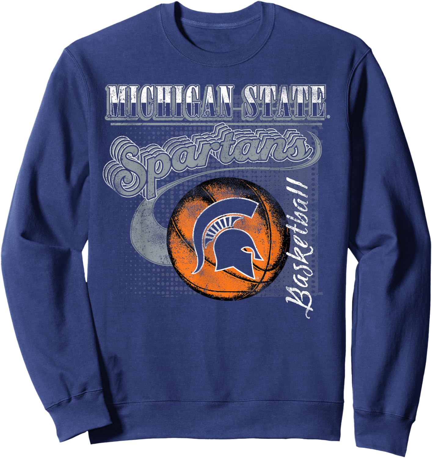 Michigan State Spartans Basketball Retro Green Sweatshirt - Sweatshirt | Navy