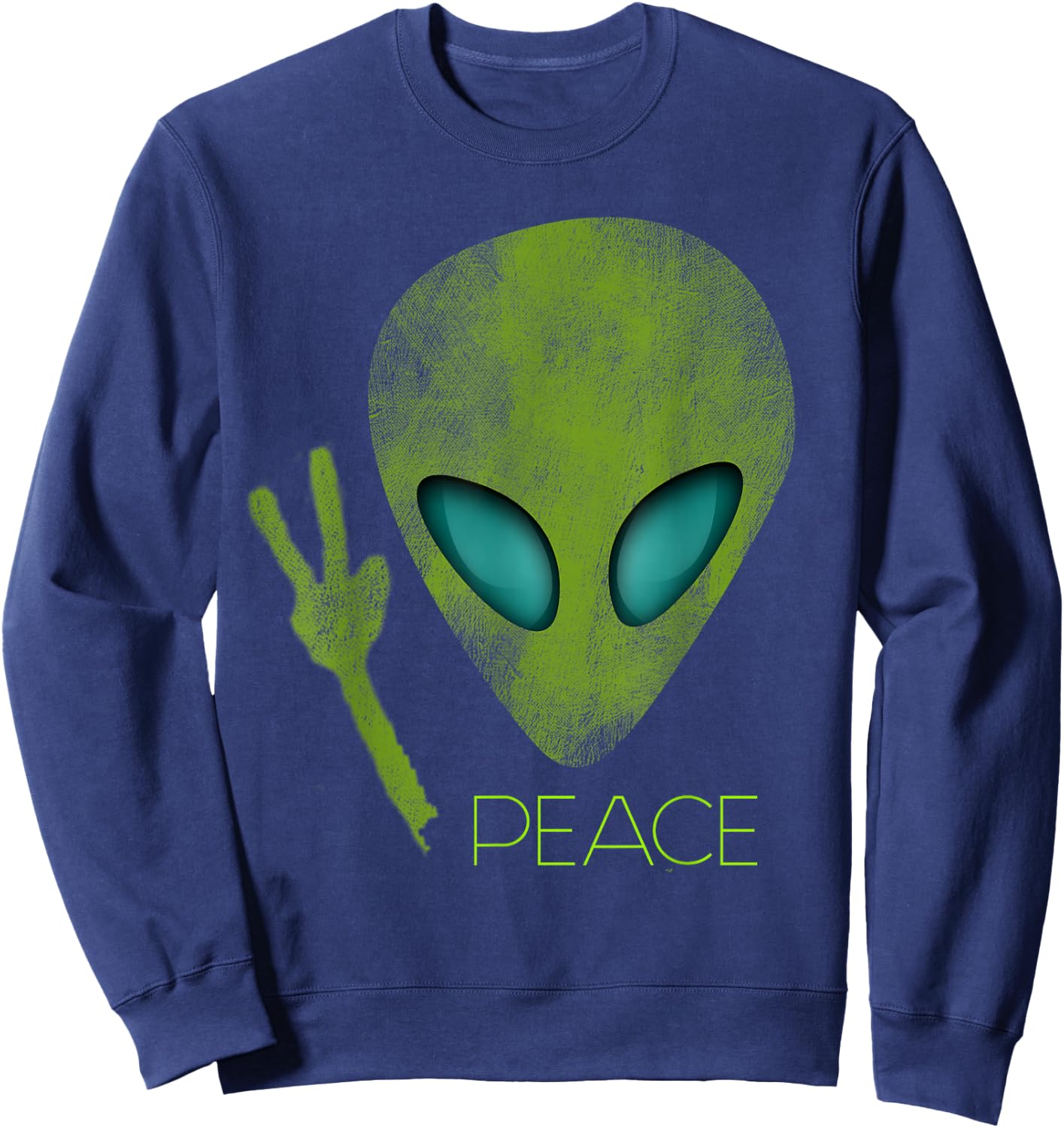 Alien Peace Cool Funny Cute UFO Lover Birthday Gift Small Sweatshirt - Sweatshirt | Navy
