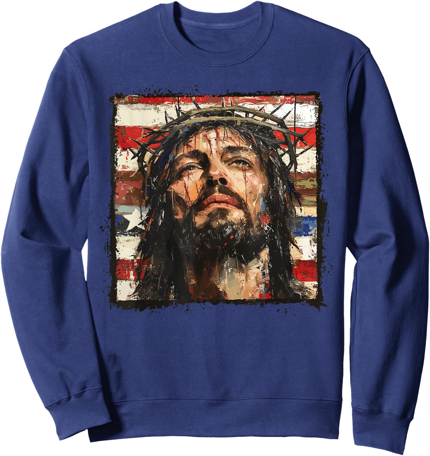 Jesus patriotic Sweatshirt - Sweatshirt | Navy