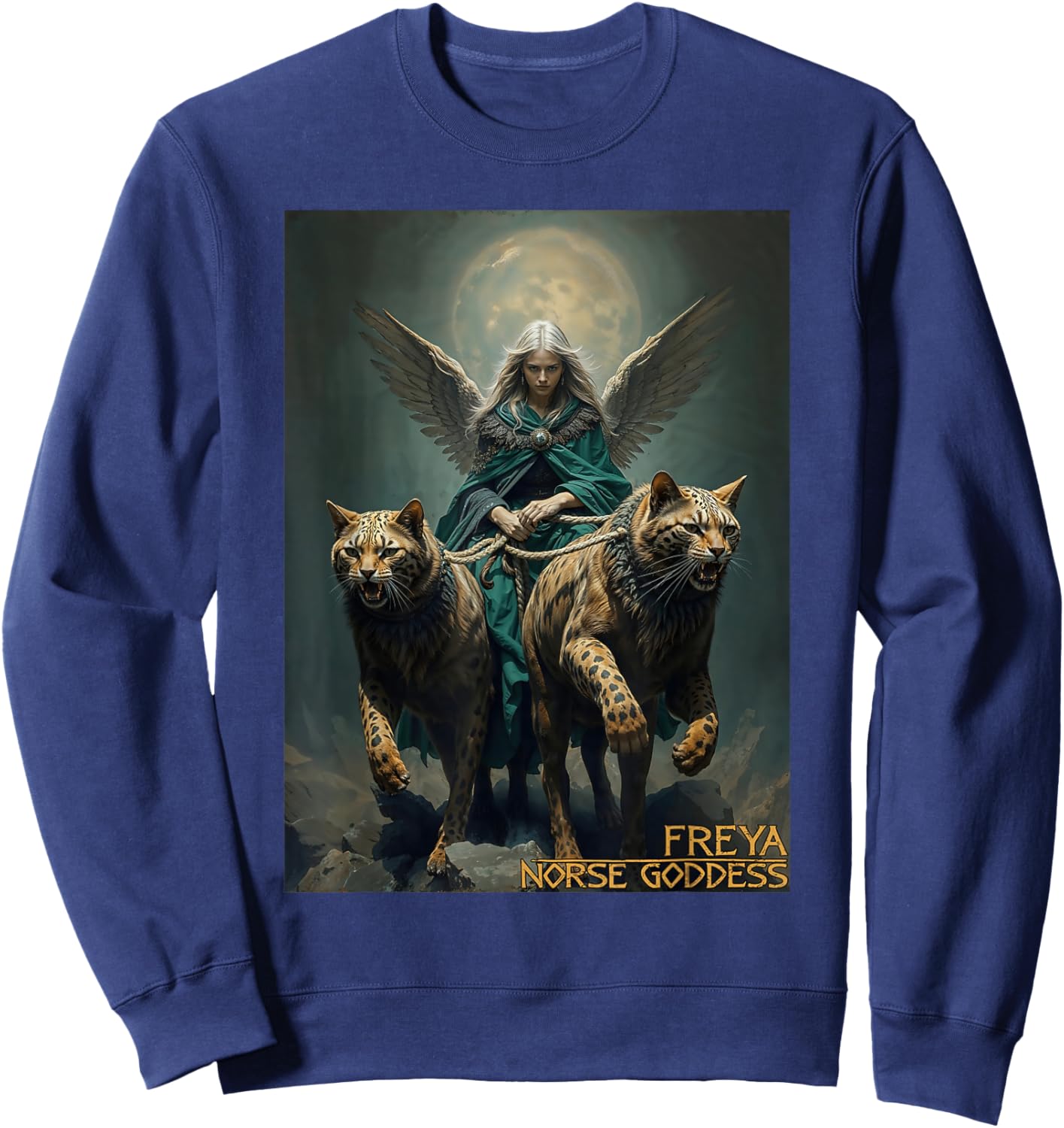Freya Goddess of Norse Myths Viking Culture Sweatshirt - Sweatshirt | Navy
