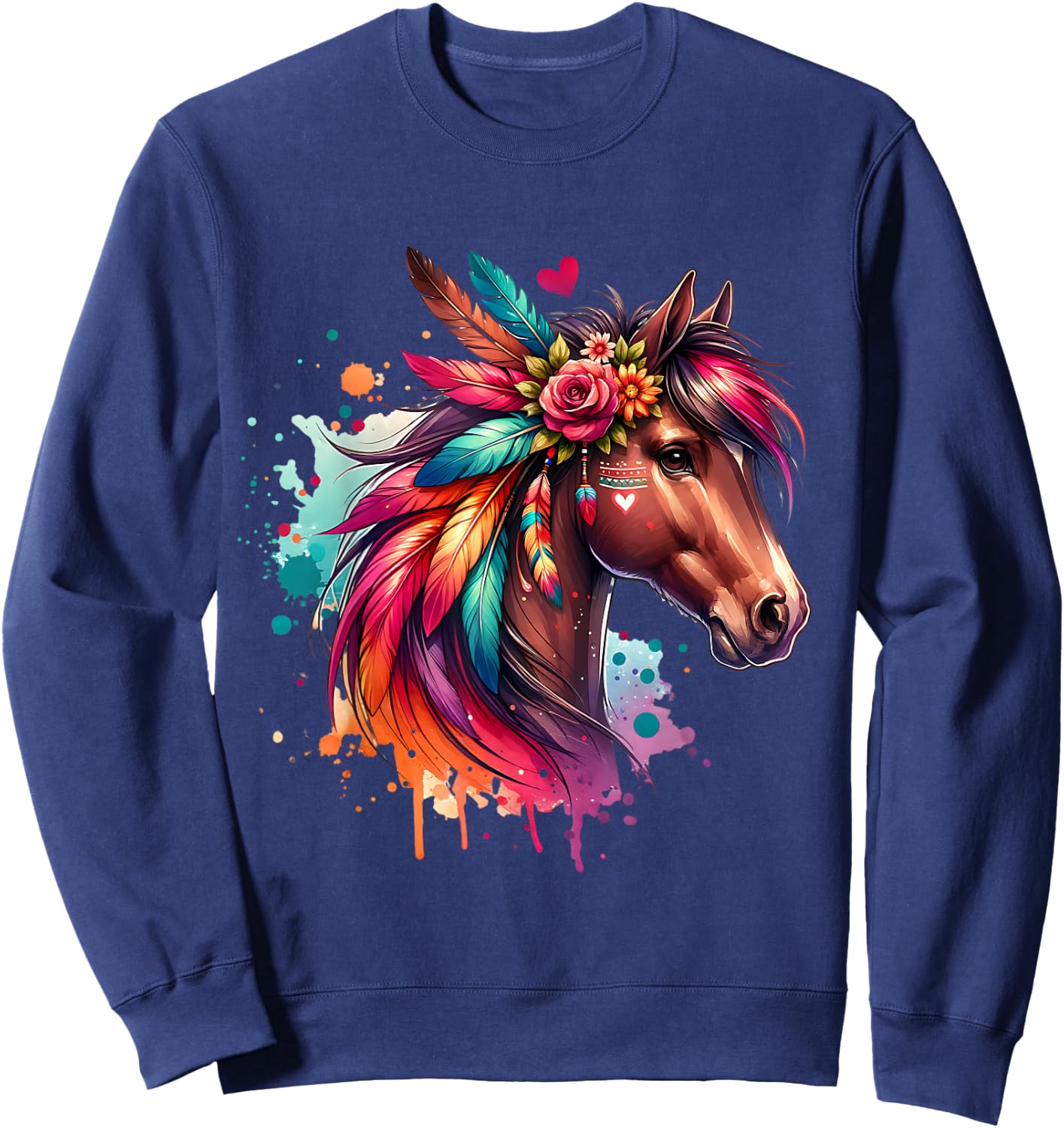 Horse Girl Teens Women Horses Lover Riding Horse Sweatshirt - Sweatshirt | Navy