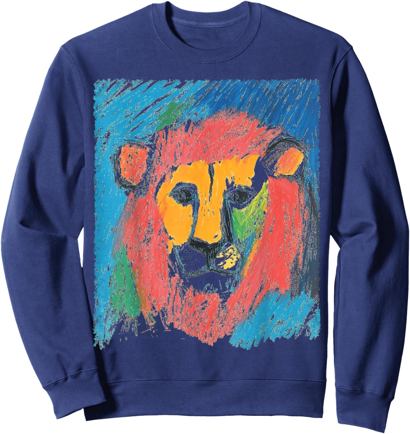 Pop Art Lion Kids Sweatshirt - Sweatshirt | Navy