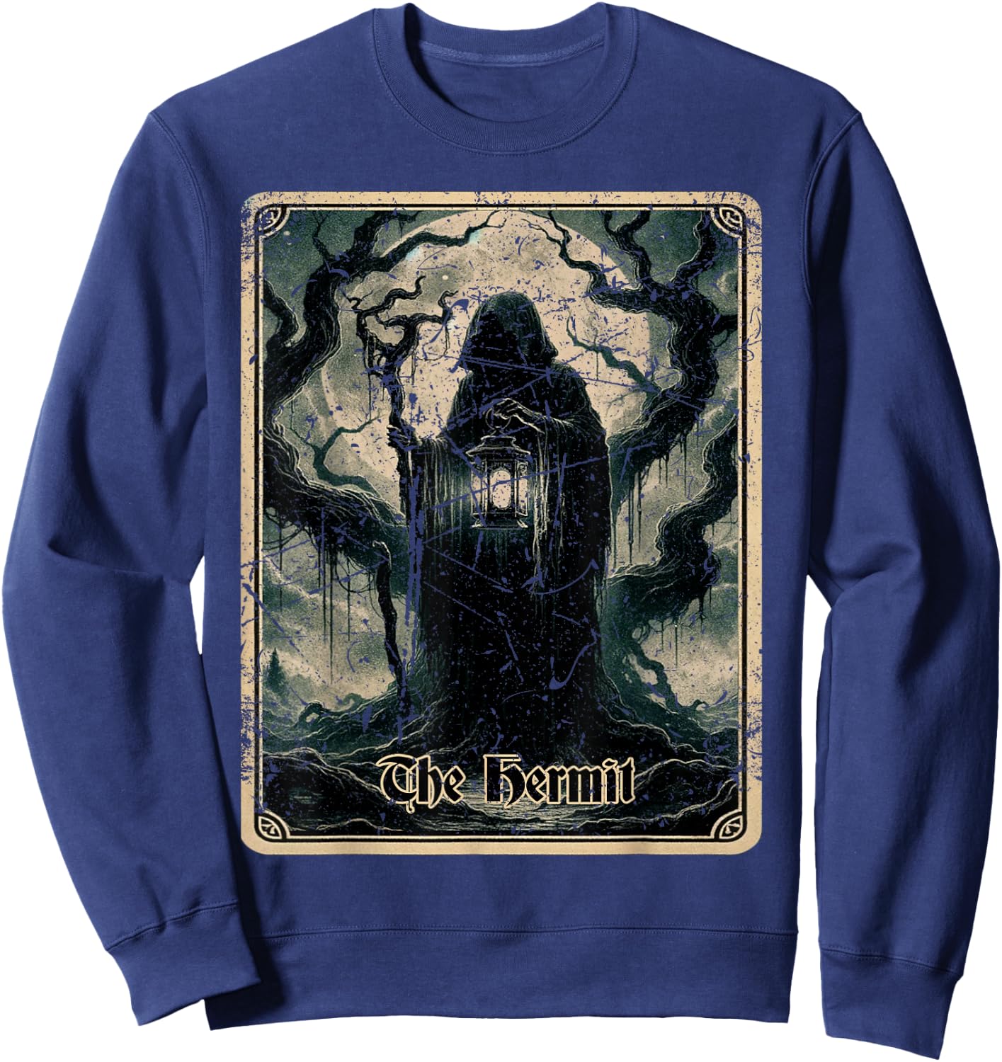 The Hermit Tarot Card Emo Clothing Goth Sweatshirt - Sweatshirt | Navy