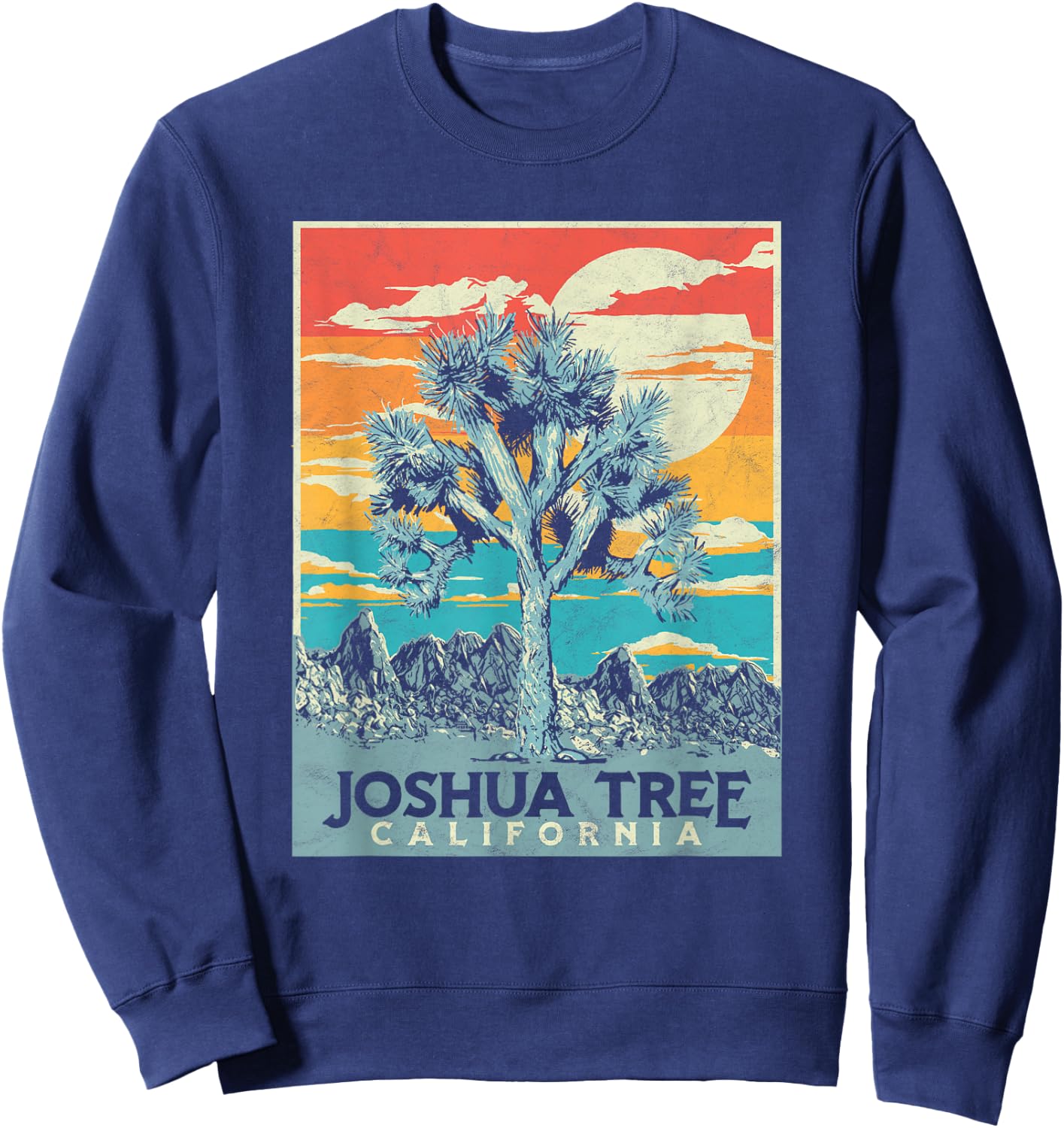 Joshua Tree National Park Vintage Artistic Graphic Design Sweatshirt - Sweatshirt | Navy