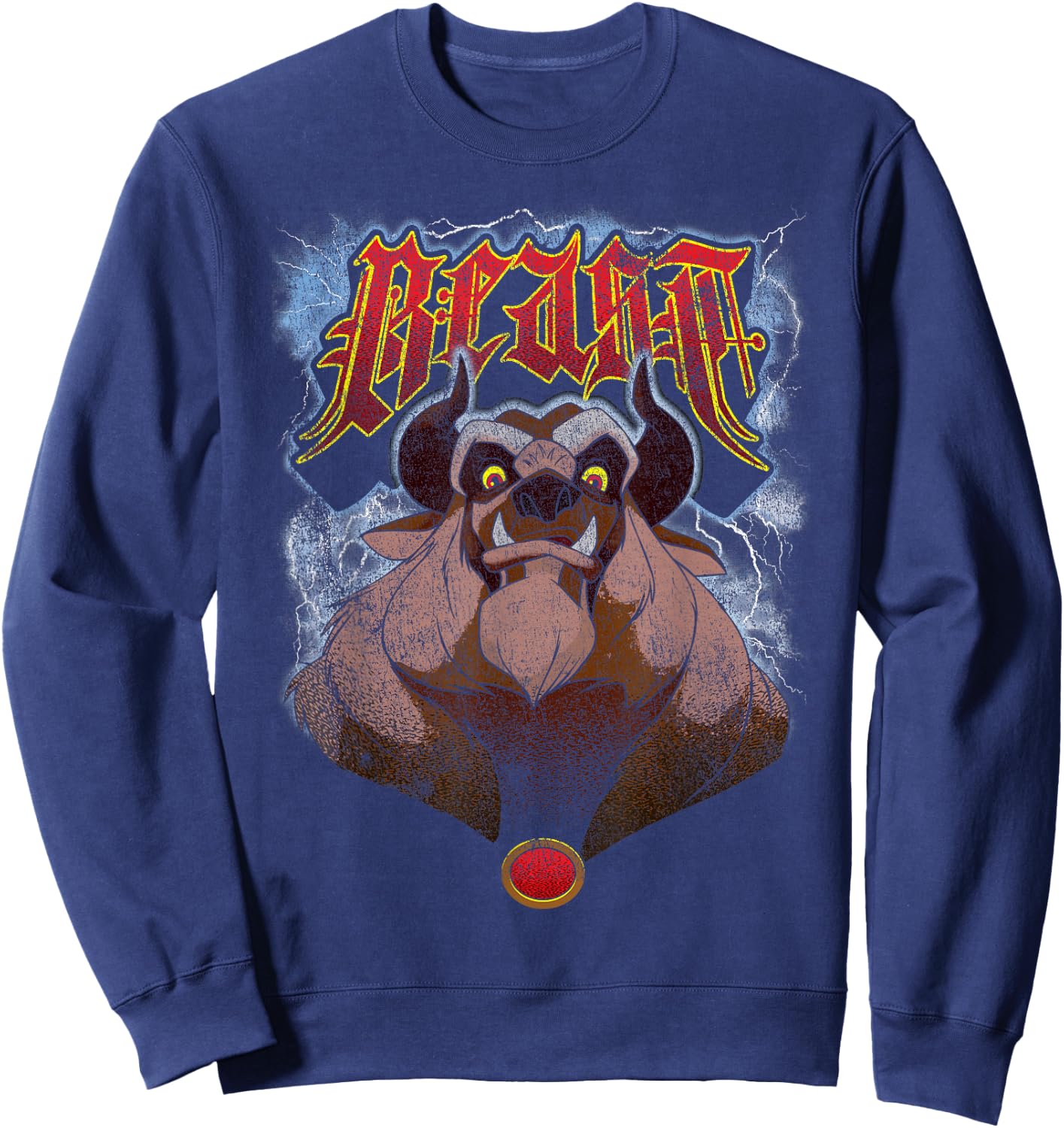 Disney Beauty and The Beast Angry Beast Portrait Small Sweatshirt - Sweatshirt | Navy