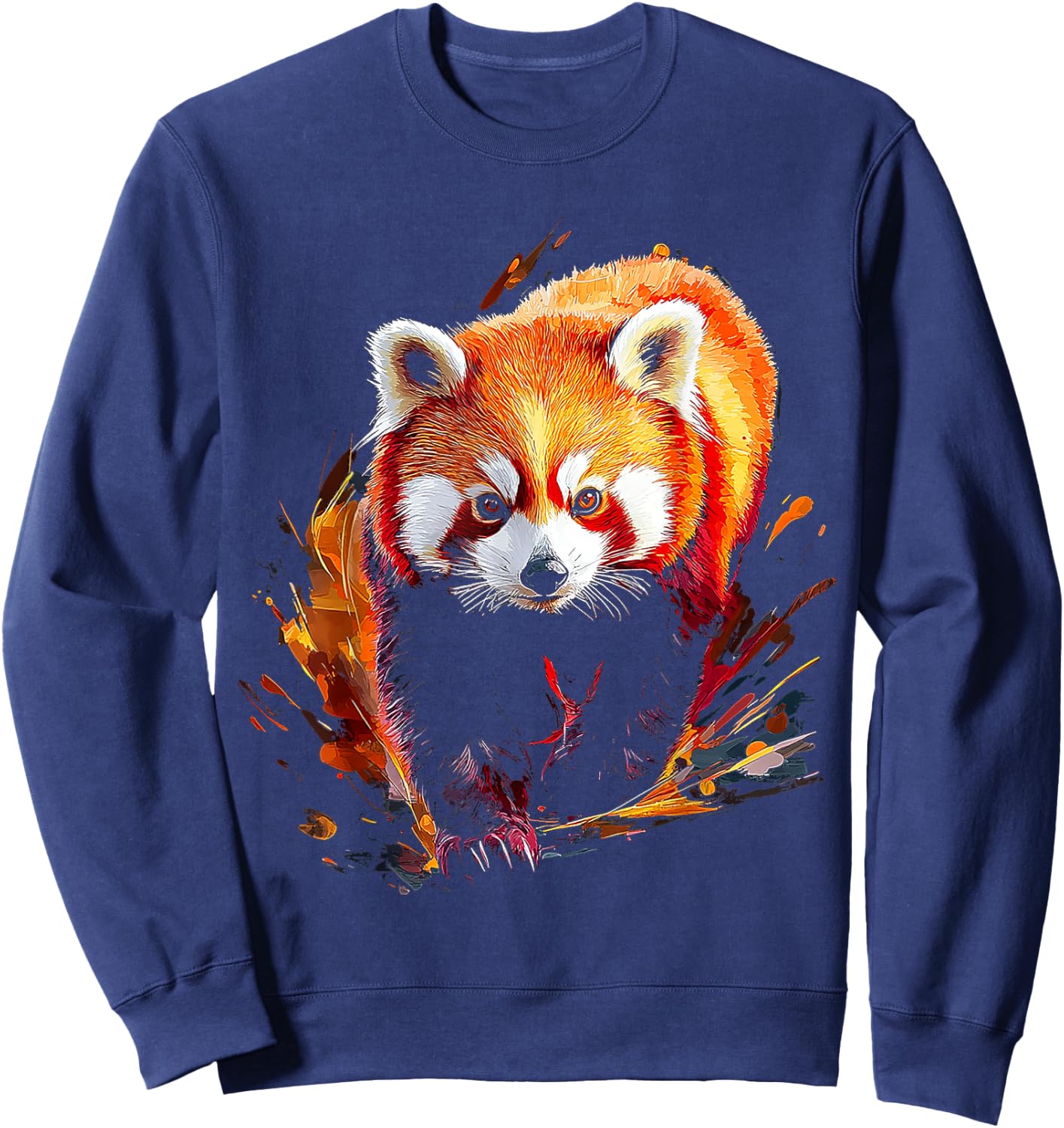Red Panda Animal Graphic Art Red Panda Sweatshirt - Sweatshirt | Navy