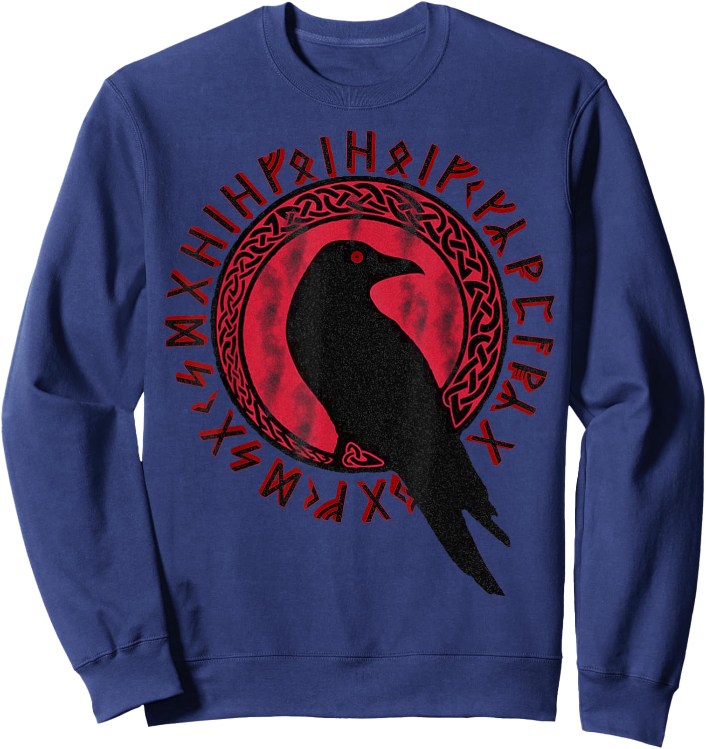 Odin Ravens Huginn & Muninn VEGVISIR Vikings Myth Sweatshirt - Sweatshirt | Navy