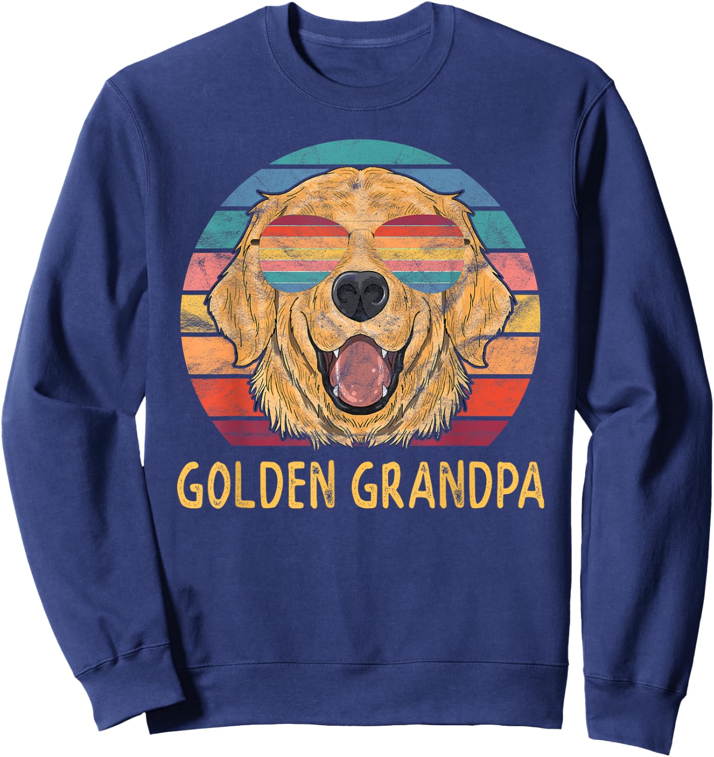 Golden Retriever Dog Grandpa Gifts Golden Grandpa Sweatshirt - Sweatshirt | Navy