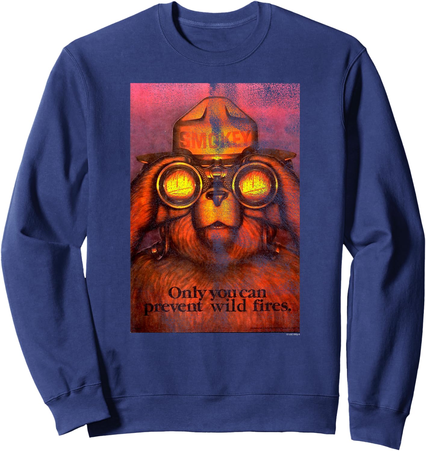 Smokey Bear Only You Smokey with Binoculars PSA Sweatshirt - Sweatshirt | Navy