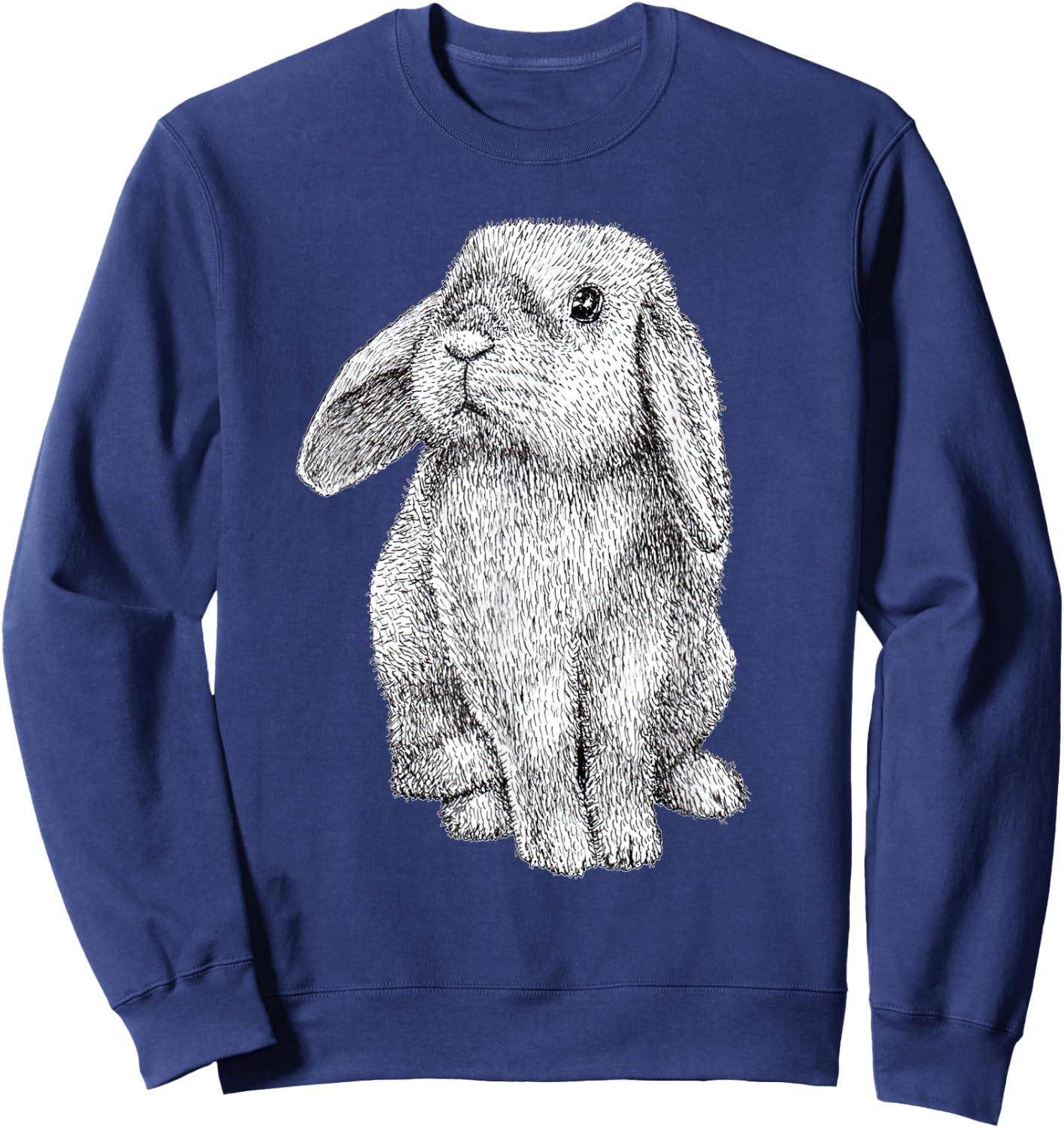 Lop Eared Bunny Rabbit Cute Sweatshirt - Sweatshirt | Navy