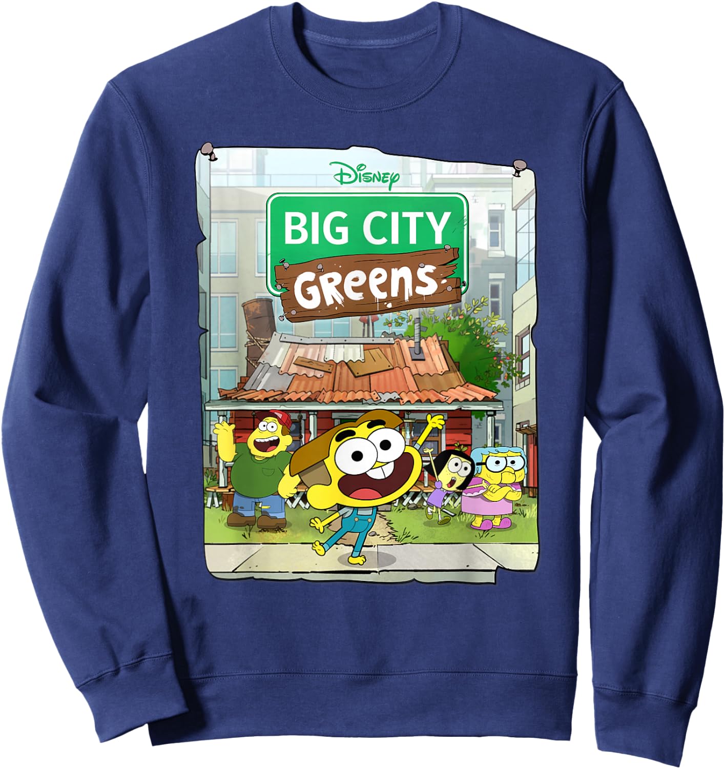 Disney Big City Greens Poster Cricket and Family Sweatshirt - Sweatshirt | Navy