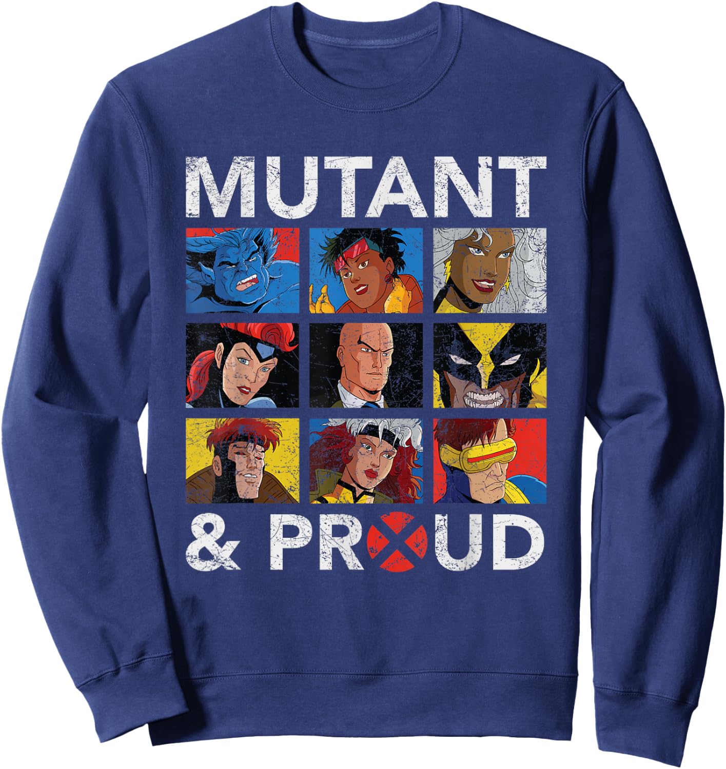 Marvel X-Men Mutant & Proud Retro Sweatshirt - Sweatshirt | Navy