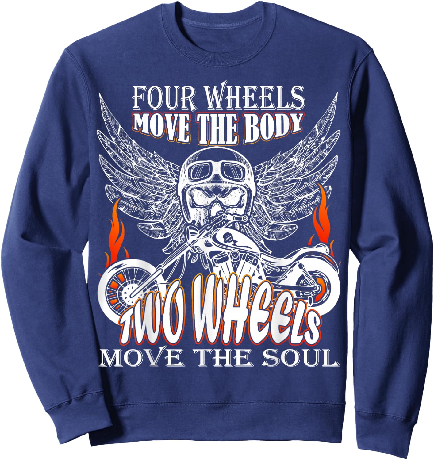 Motorbike motorcyclist biker chopper bike motorcycles Sweatshirt - Sweatshirt | Navy